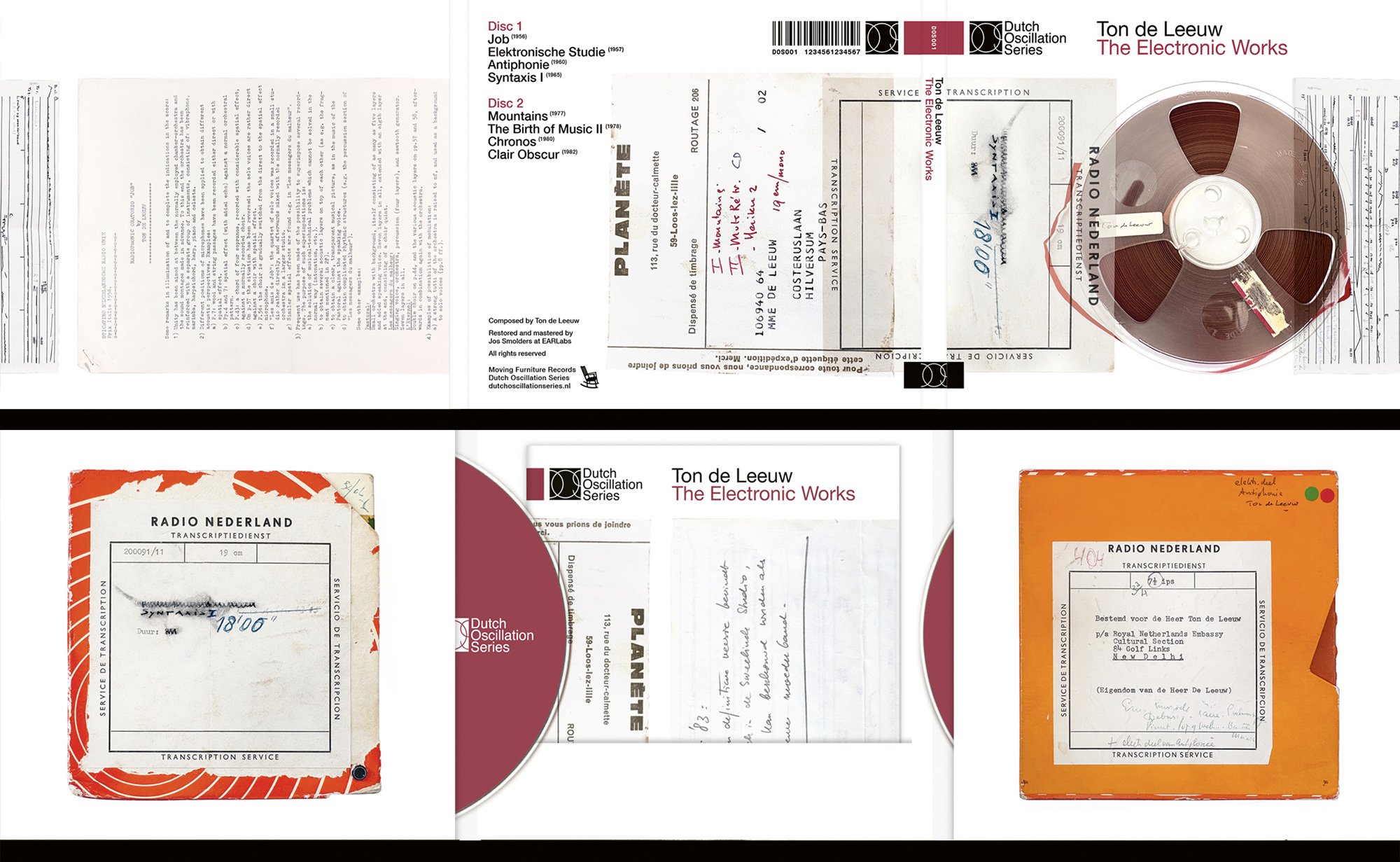  cd sleeve - Ton de Leeuw The Electronic Works Moving Furniture Records/ Dutch Oscillation Series, 2026 