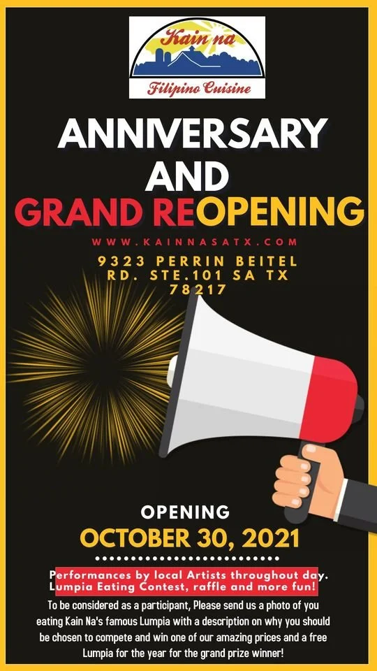 Kain Na - Filipino Cuisine Anniversary and Grand Re-Opening