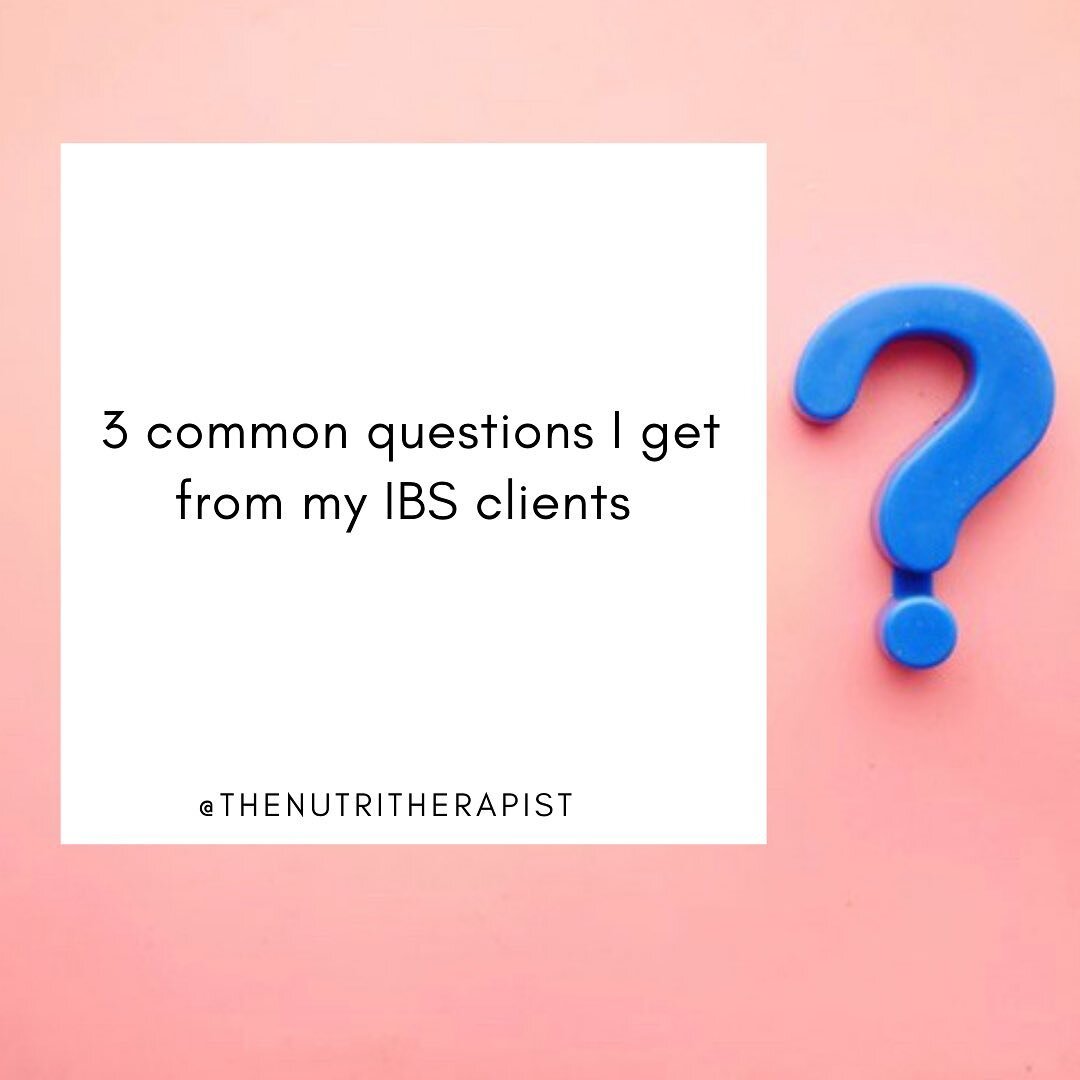 April is #ibsawarenessmonth (Irritable Bowel Syndrome) so I wanted to share with you 3 common questions I get asked by my IBS clients.

- Should I take a probiotic supplement?
- Should I eat more or less fiber?
- Should I follow a low FODMAP diet? 

