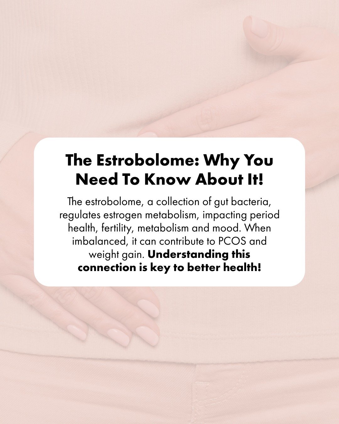 Your gut and hormones are more connected than you think! 💡 

Struggling with irregular cycles, bloating, mood swings, or stubborn weight? Your gut bacteria might be playing a bigger role than you realise! The estrobolome is a special group of gut mi