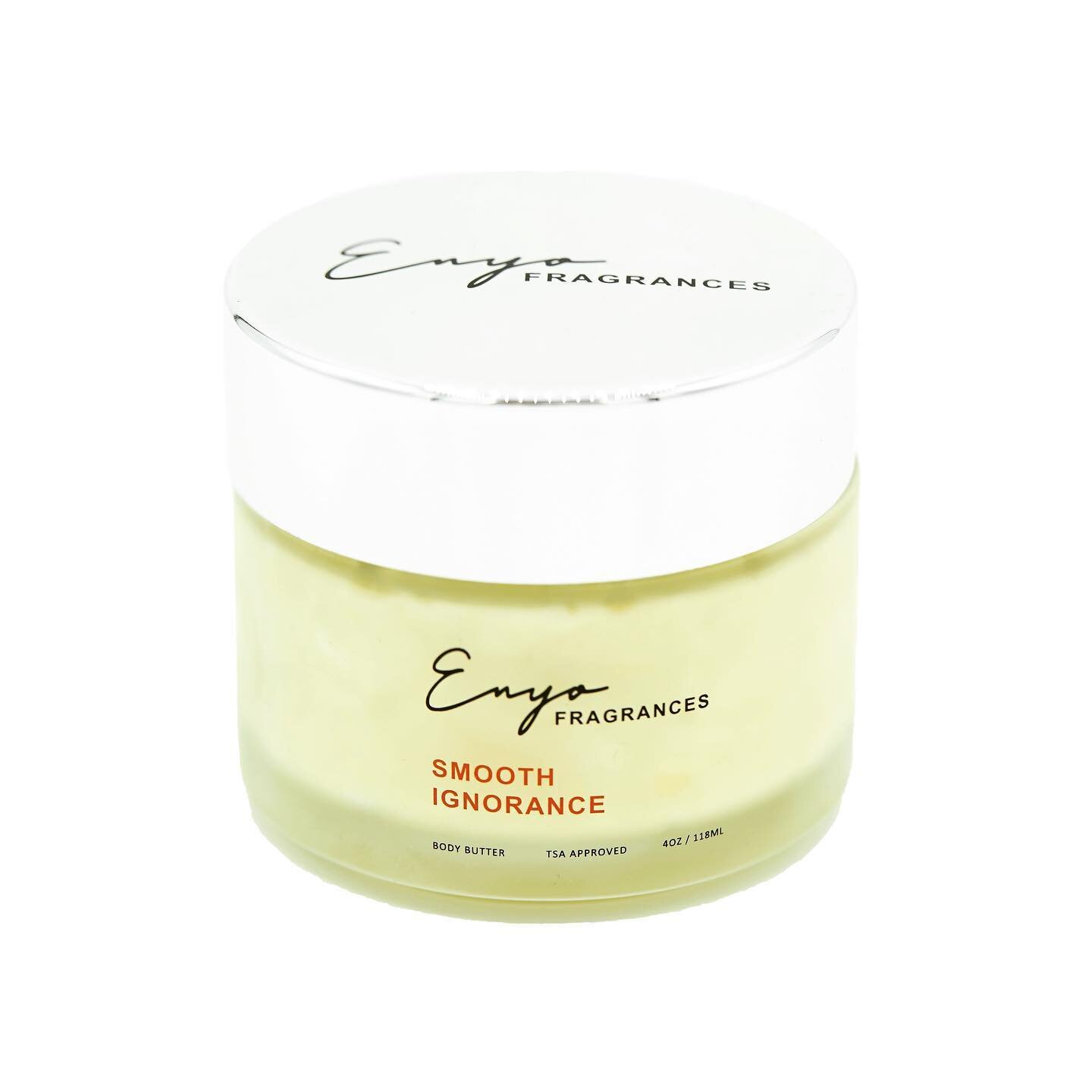 &ldquo;Smooth Ignorance&rdquo; Body butter by Enyo Fragrances 

With a combination of a Rosehip, aloe vera and other cold pressed essential oils, Enyo Fragrances body butter will lock in moisture, while leaving your skin smooth and with a luxurious a