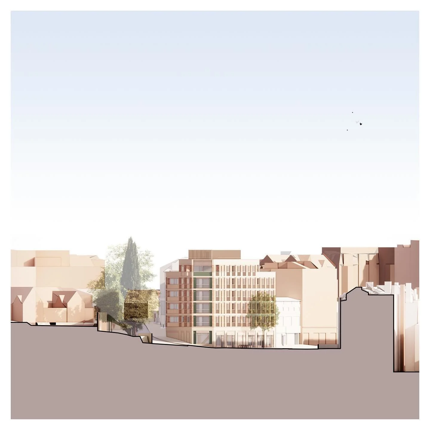 Updates to our new mixed-use housing project in Camden, which combines 31 flats, a cafe and a flexible use community space for the neighbouring pre-prep school.

@mantlearchitects director Rob Beacock for @tpbennettllp.

#mantlearchitects #housing #a