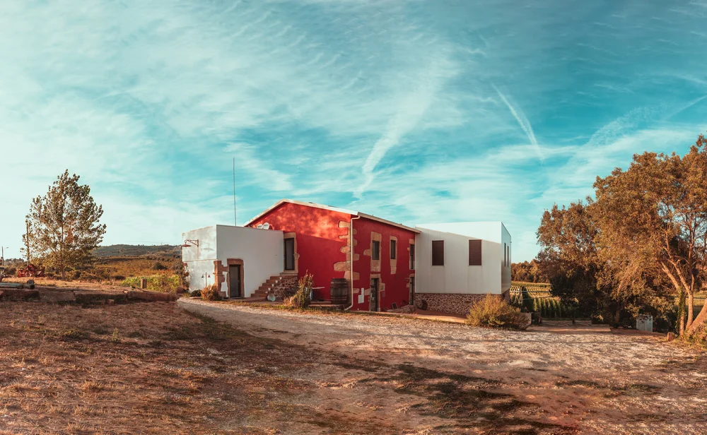 Panoramic view of the estate at golden hour
