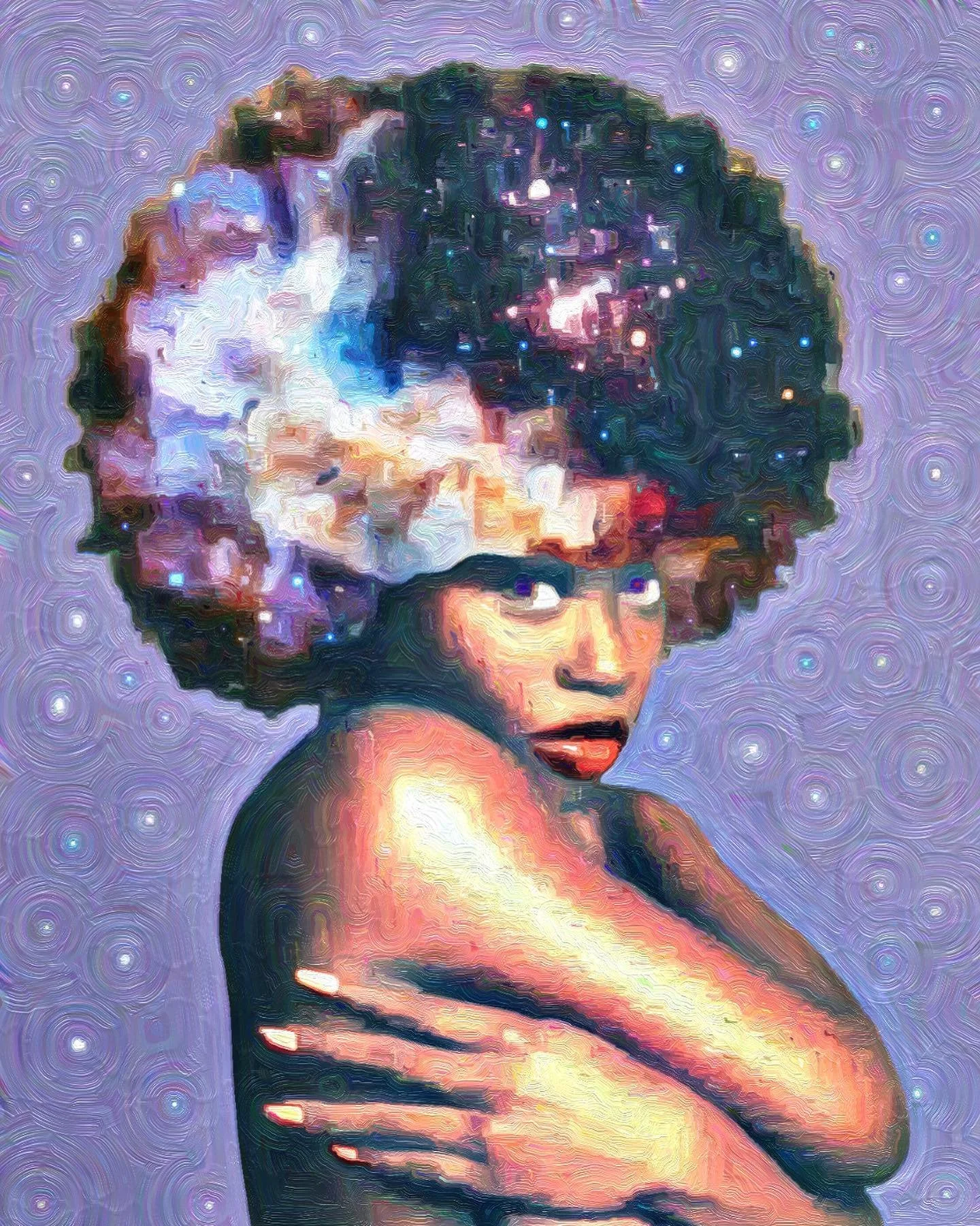 So magical..Her hair defies gravity. Like antennas, picking up signals from the cosmos. ✨