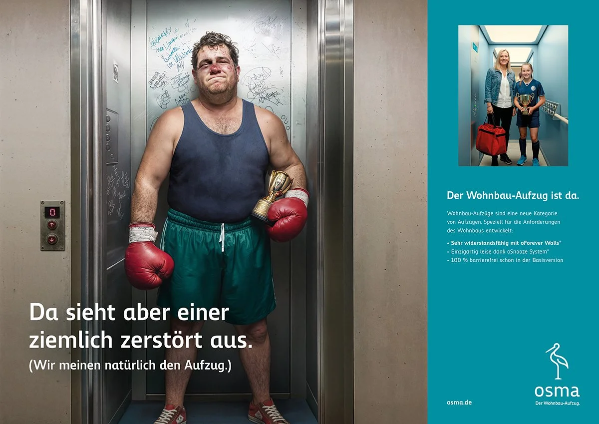 Someone’s looking pretty beat-up. (And yes, we mean the elevator.)