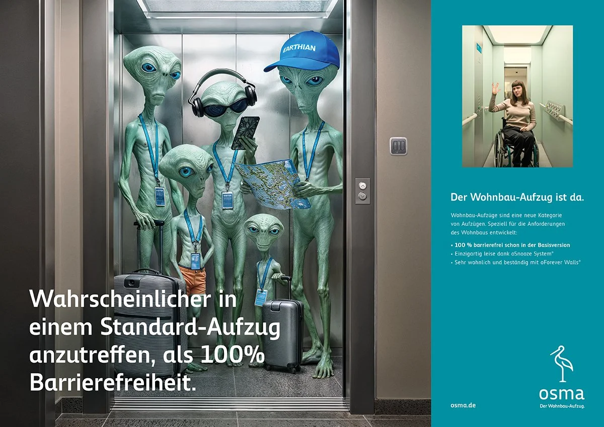 More likely to be found in a standard elevator than 100% accessibility.
