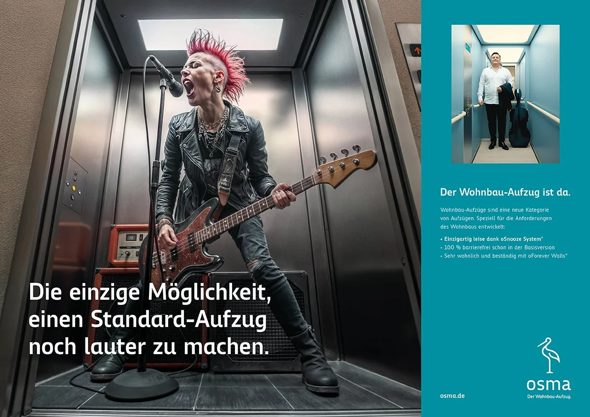 The only way to make a standard elevator even louder.