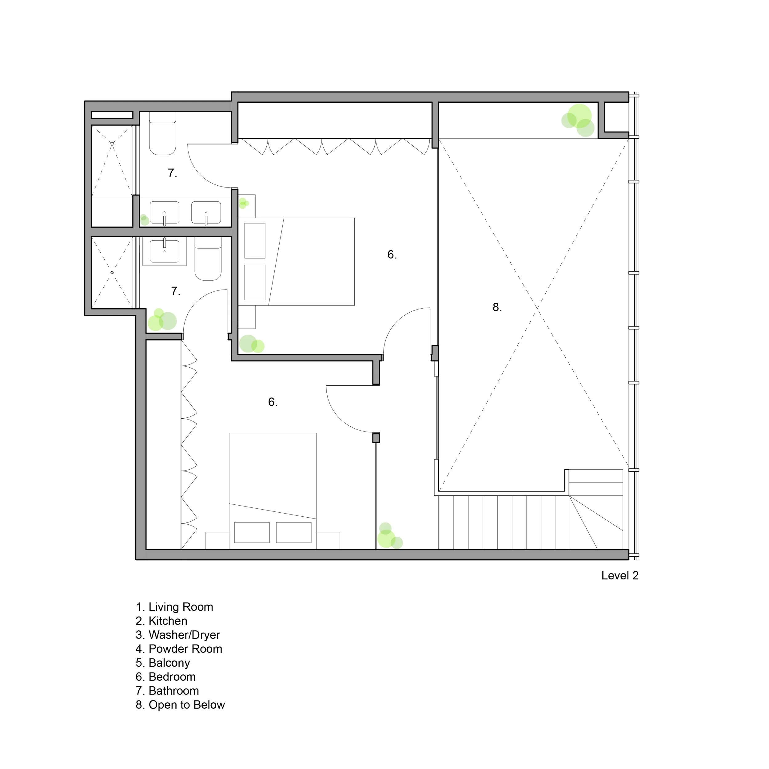 Level 2 plan of the King West Loft designed by SOCA