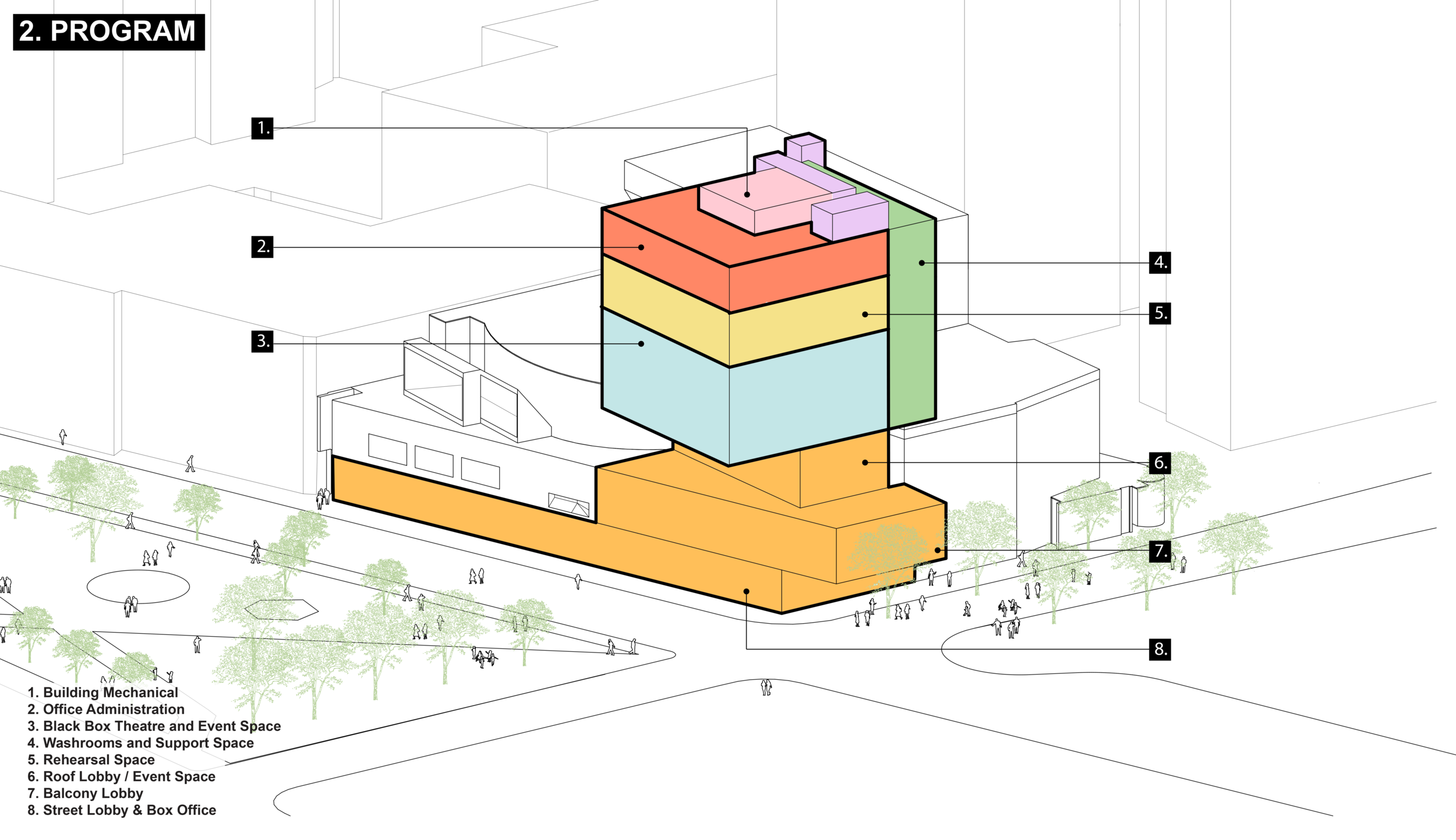 Program diagram of the St. Lawrence Centre for the Arts designed by SOCA