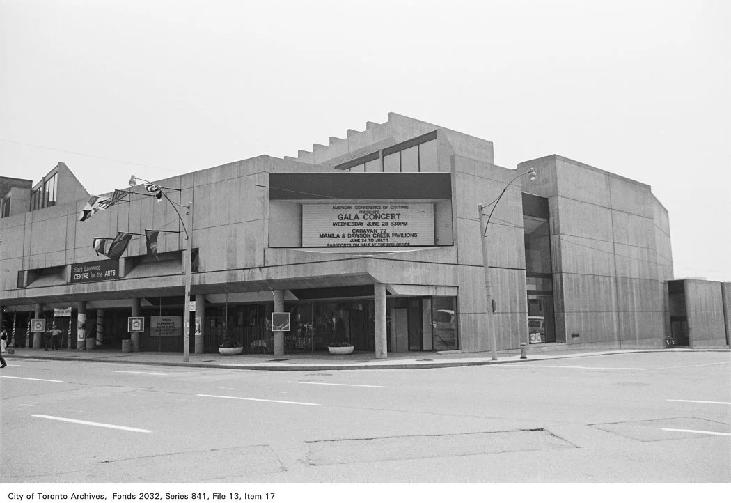 Archival image of the St. Lawrence Centre for the Arts designed by SOCA. Image sourced from the City of Toronto Archives