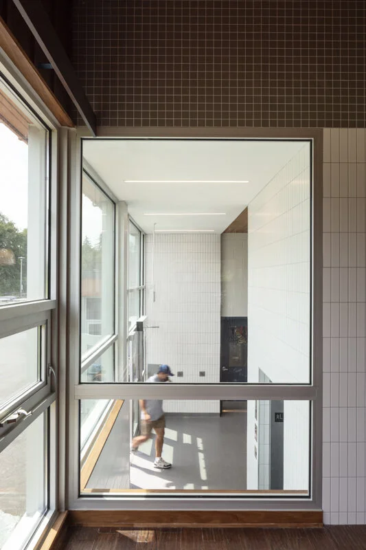 Window in common space of Humber Valley Golf Course Accessibility Upgrades designed by SOCA
