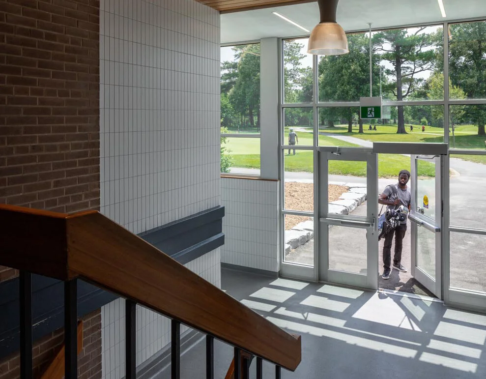 Building entrance of Humber Valley Golf Course Accessibility Upgrades designed by SOCA