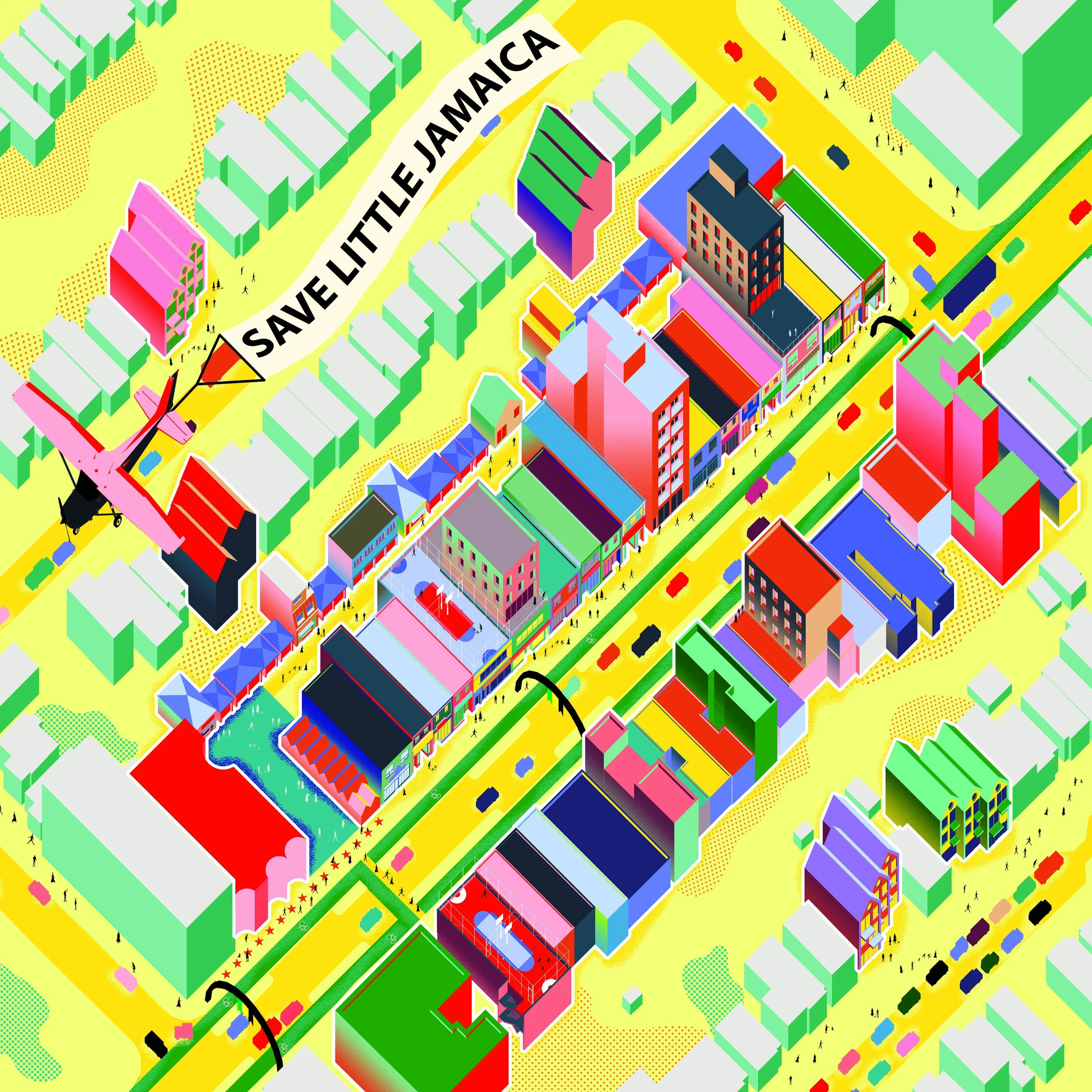 Axonometric drawing for the AAHA Venice Biennale 2023 designed by SOCA
