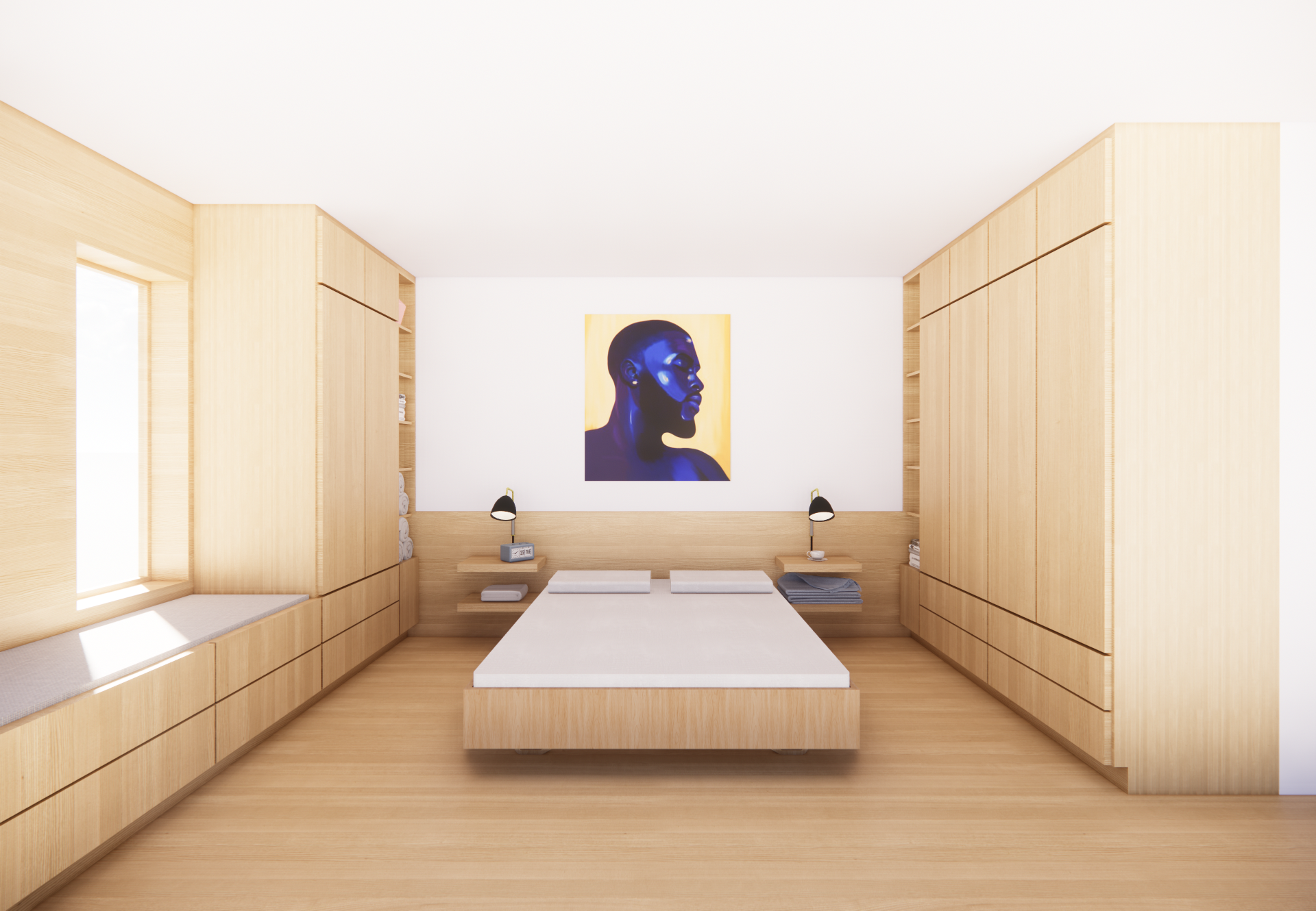 Bedroom render of the Poucher House designed by SOCA