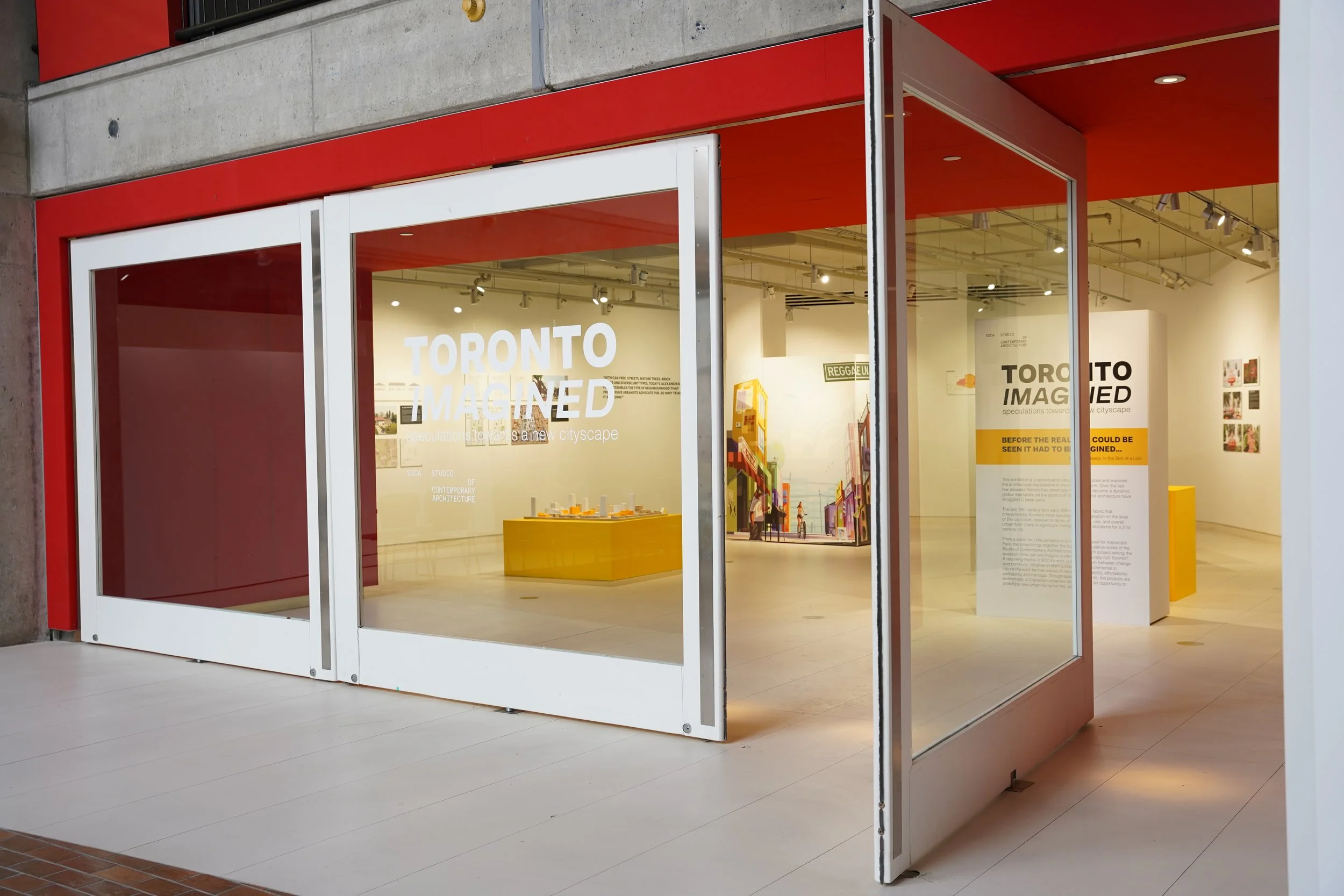 Exterior view of the Toronto Imagined Exhibition developed by SOCA
