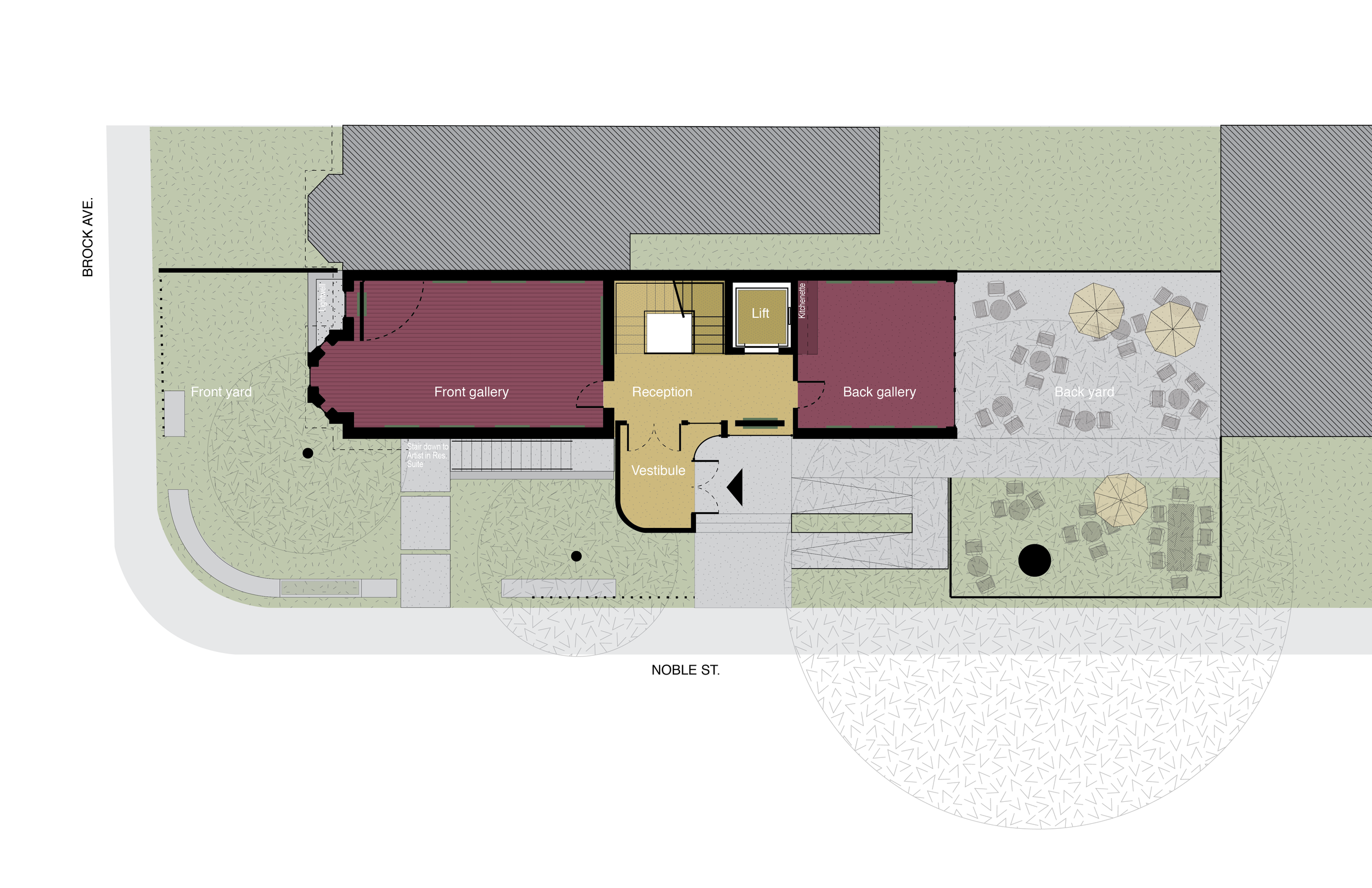 Ground floor plan of the Band Gallery and Cultural Centre designed by SOCA