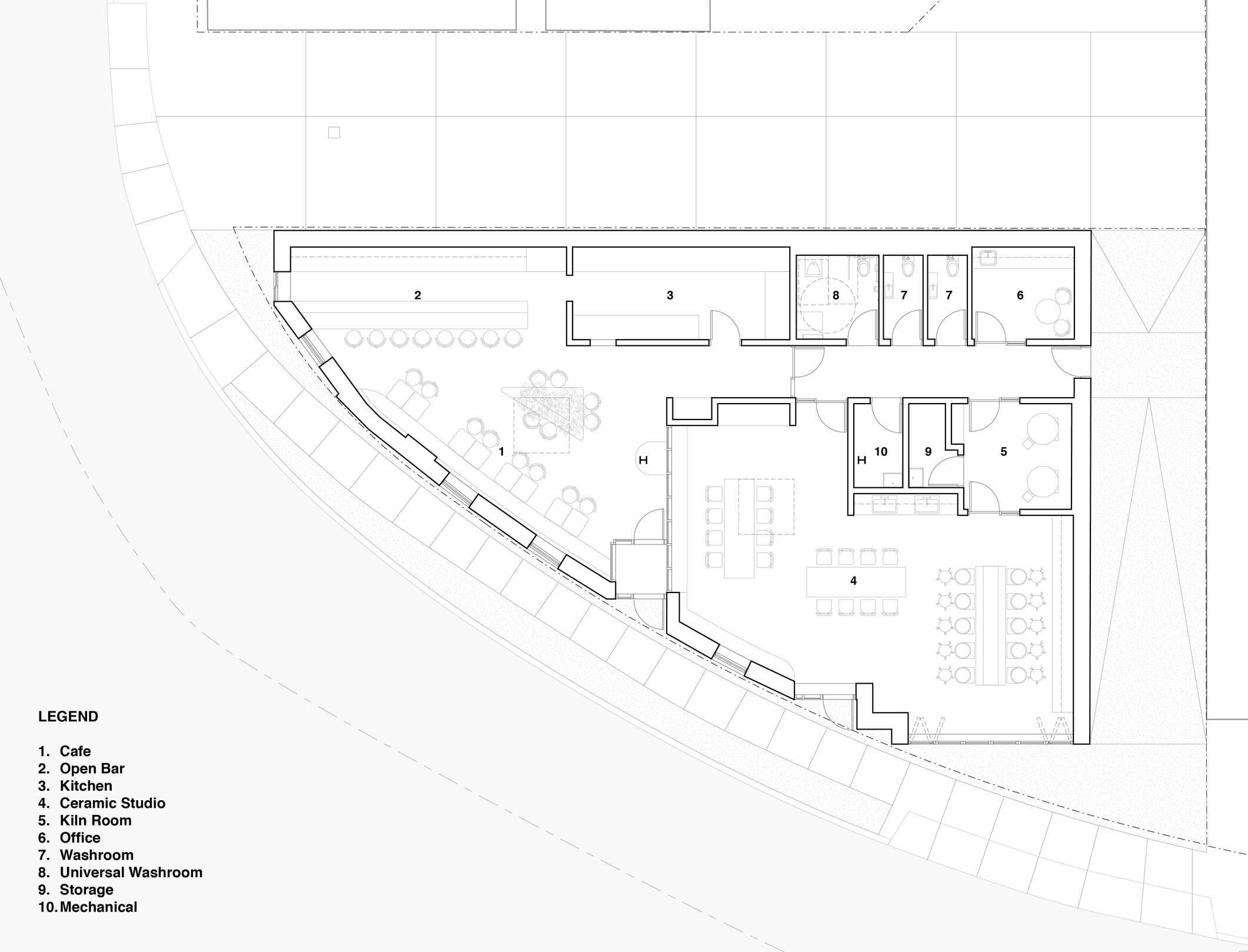 Ground floor plan of Squig Space designed by SOCA and WXY Architecture