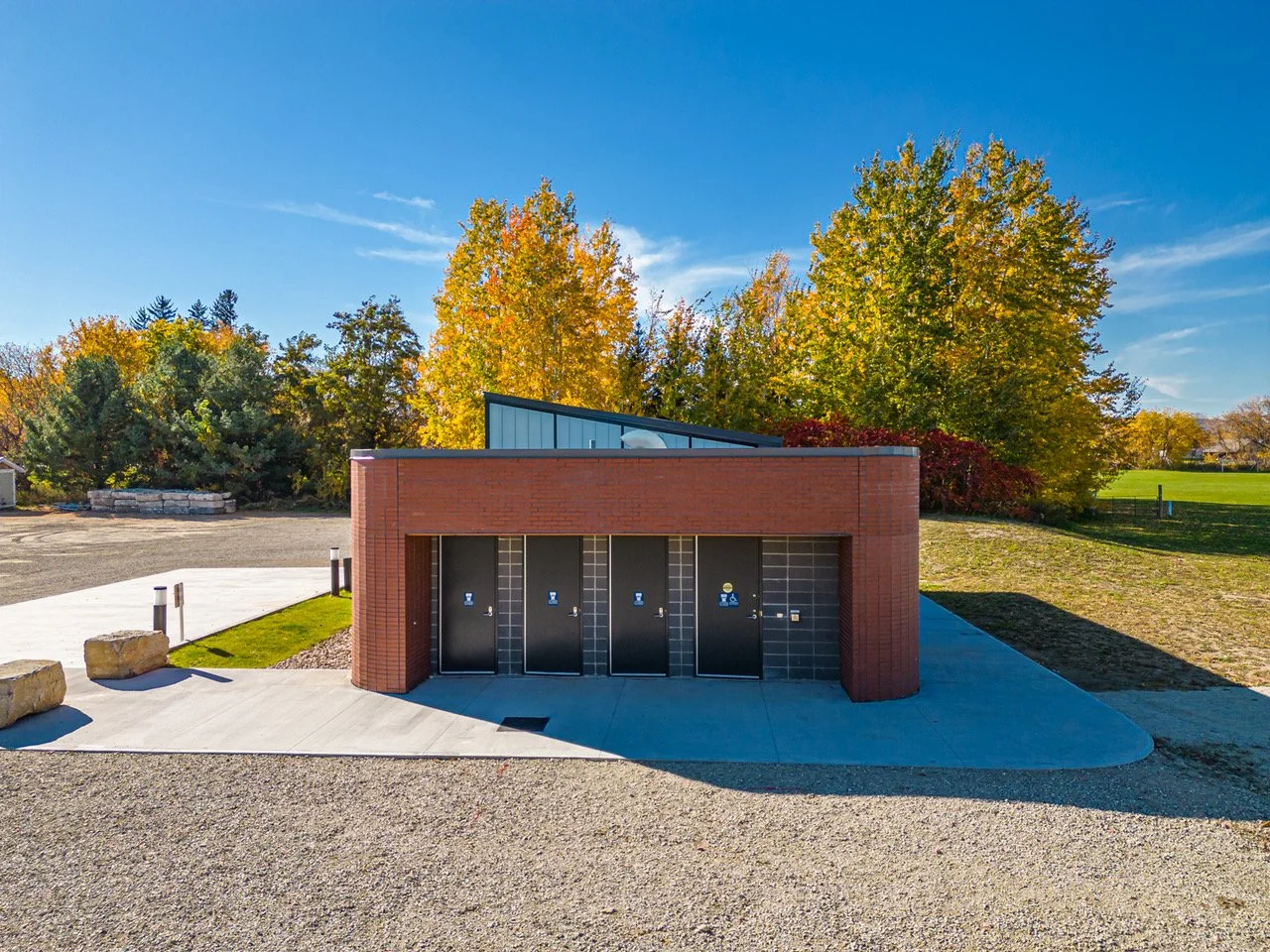 Entry to washrooms of Fisher Field Soccer Clubhouse designed by SOCA
