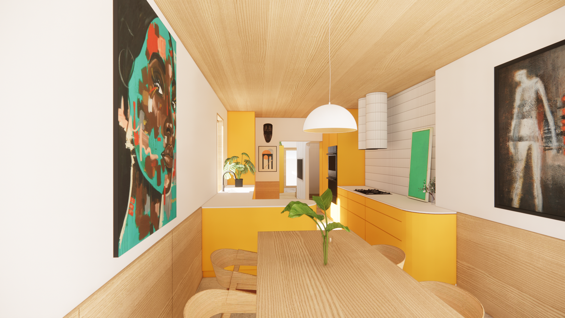 Dining room render of Poucher House designed by SOCA