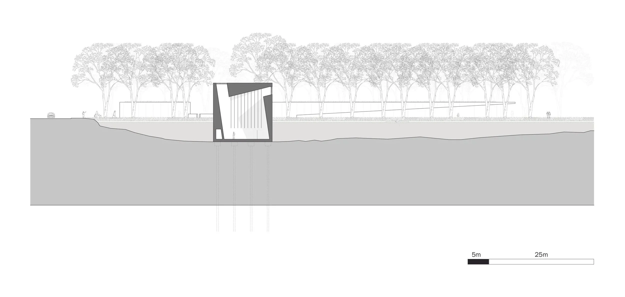 Prayer room section of the Submerged Mosque proposal designed by SOCA