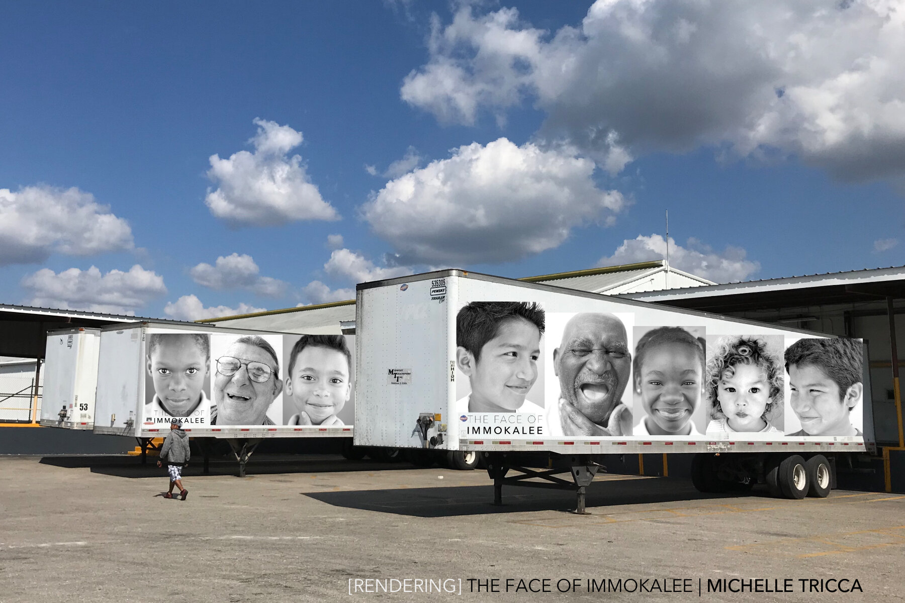 ARTIST RENDITION of the semitrailer trucks. This portion of the project will be a mobile exhibit, providing accessibility throughout Collier County