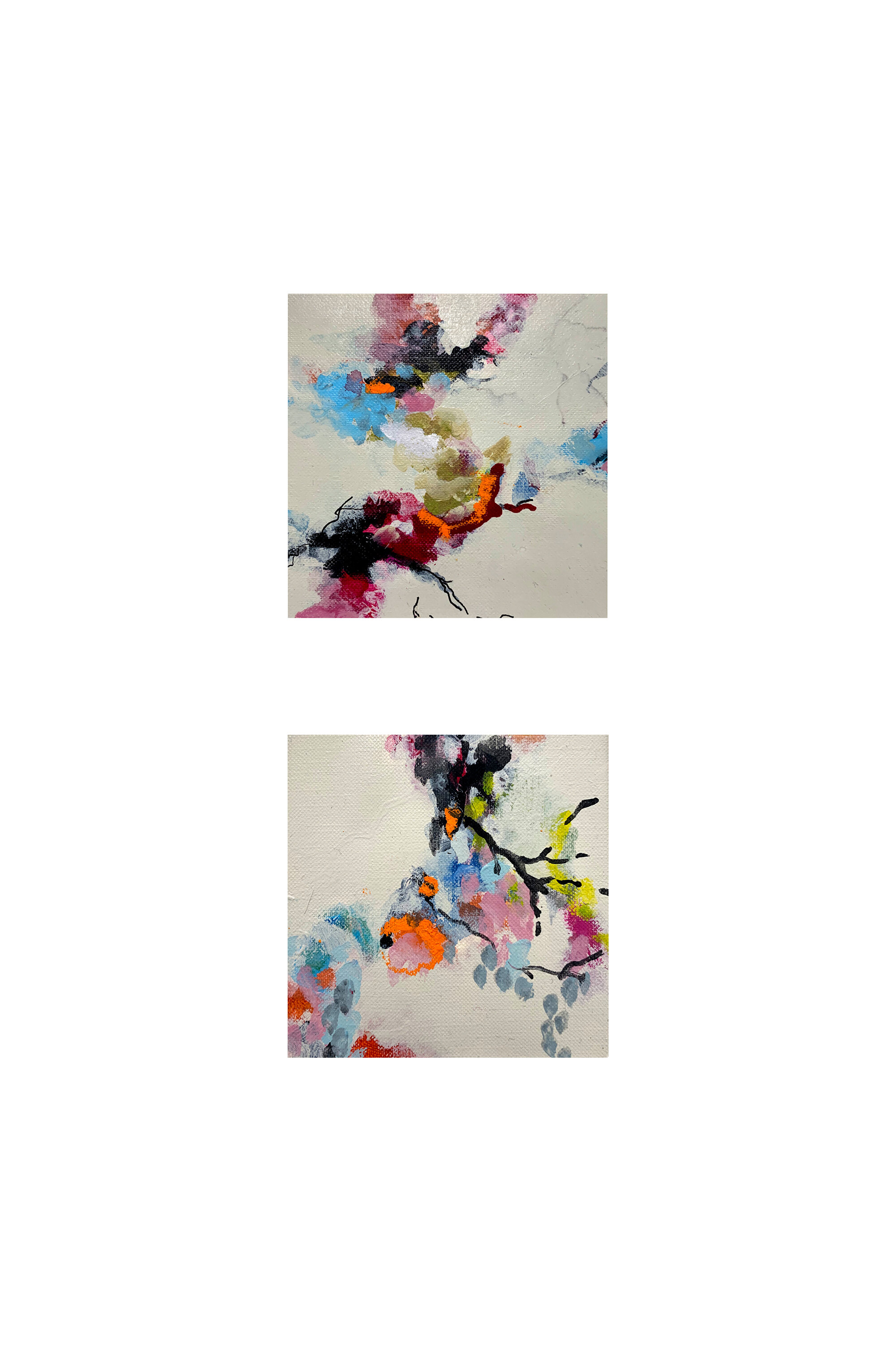 Nest Series, 2019, mixed media on paper, each 4 x 4 in. AVAILABLE through Ann Connelly Fine Art. Please, email art@annconnelly.com for inquiries.