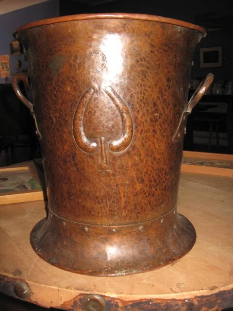 Signed Gustav Stickley Arts and Crafts  Hammered Copper Jardiniere