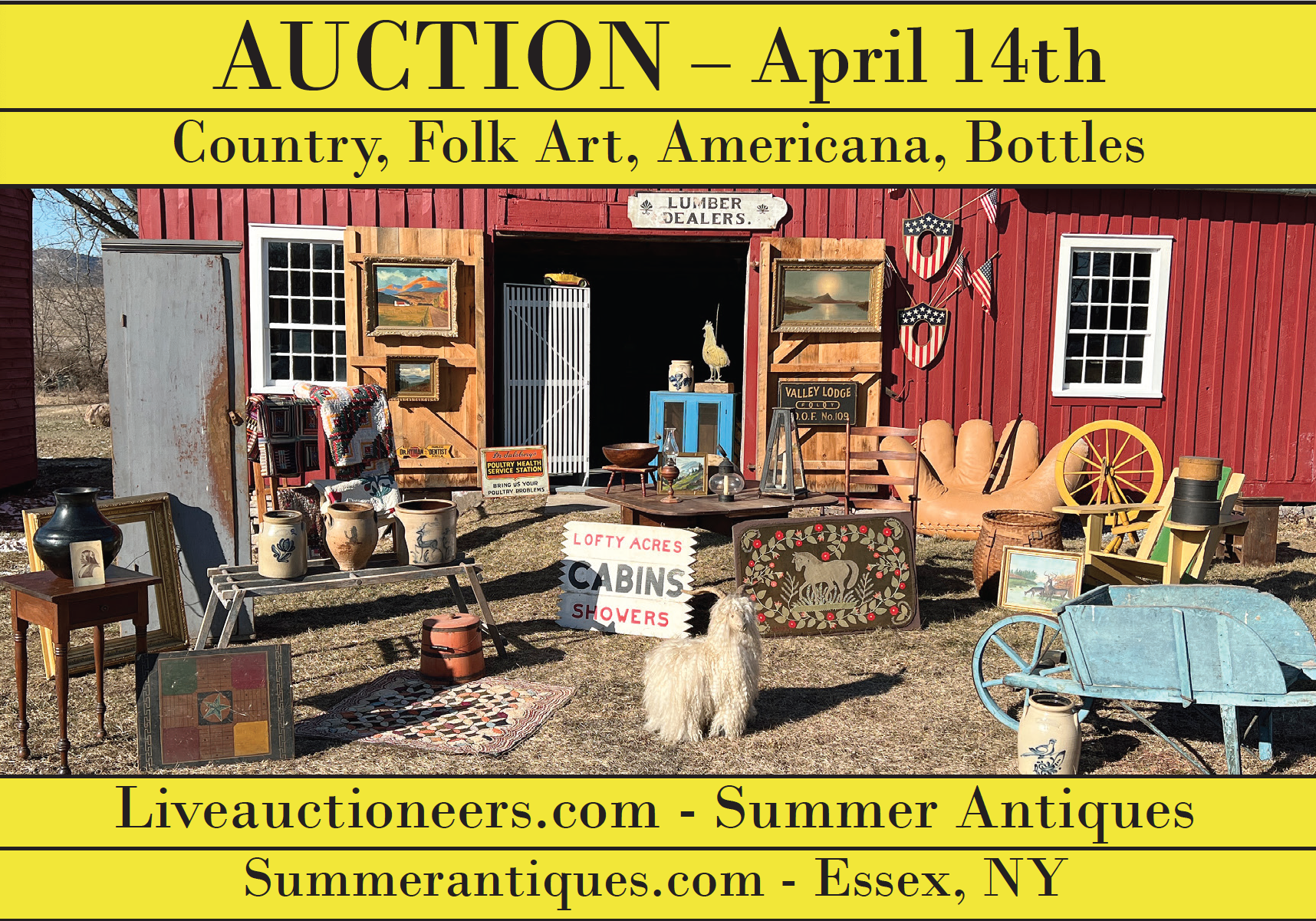  Auction Listing will be posted here by March 20th, 2024 with a link to the auction on Liveauctioneers.com.  My Auction will be listed under Summer Antiques.  
