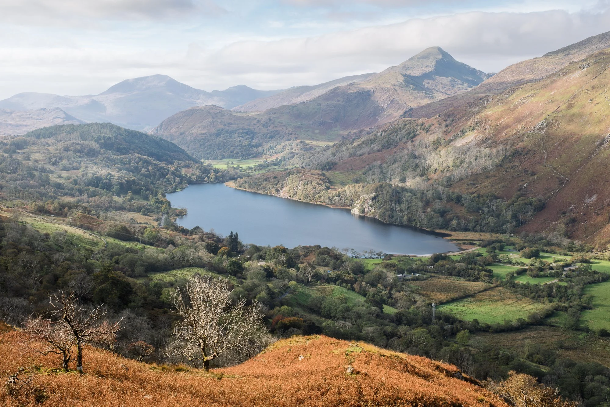 An autumnal landscape photo of Llyn Gwynant in Eryri taken by Trevor Sherwin