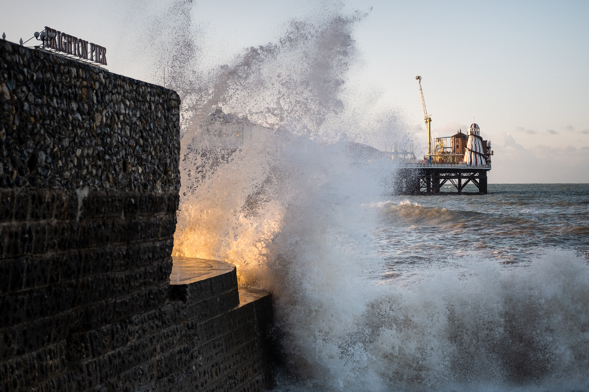 Waves crashing on Brighton Beach by Trevor Sherwin