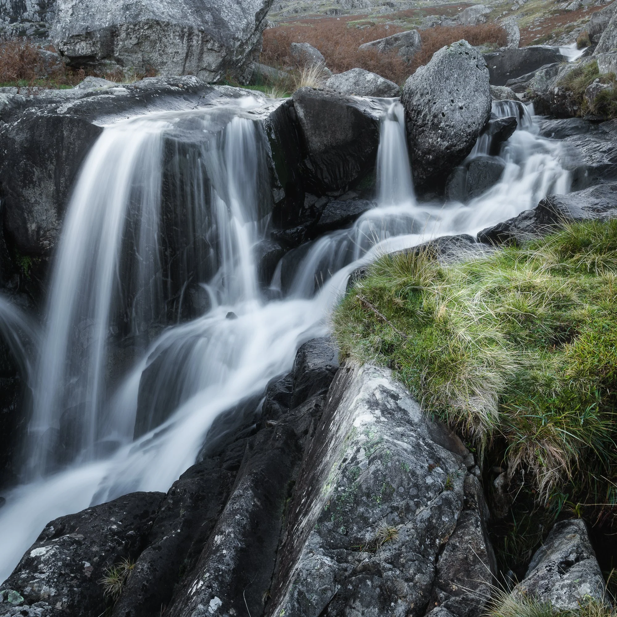 An intimate landscape photo of the cascades along Afon Lloer in Snowdonia taken by Trevor Sherwin