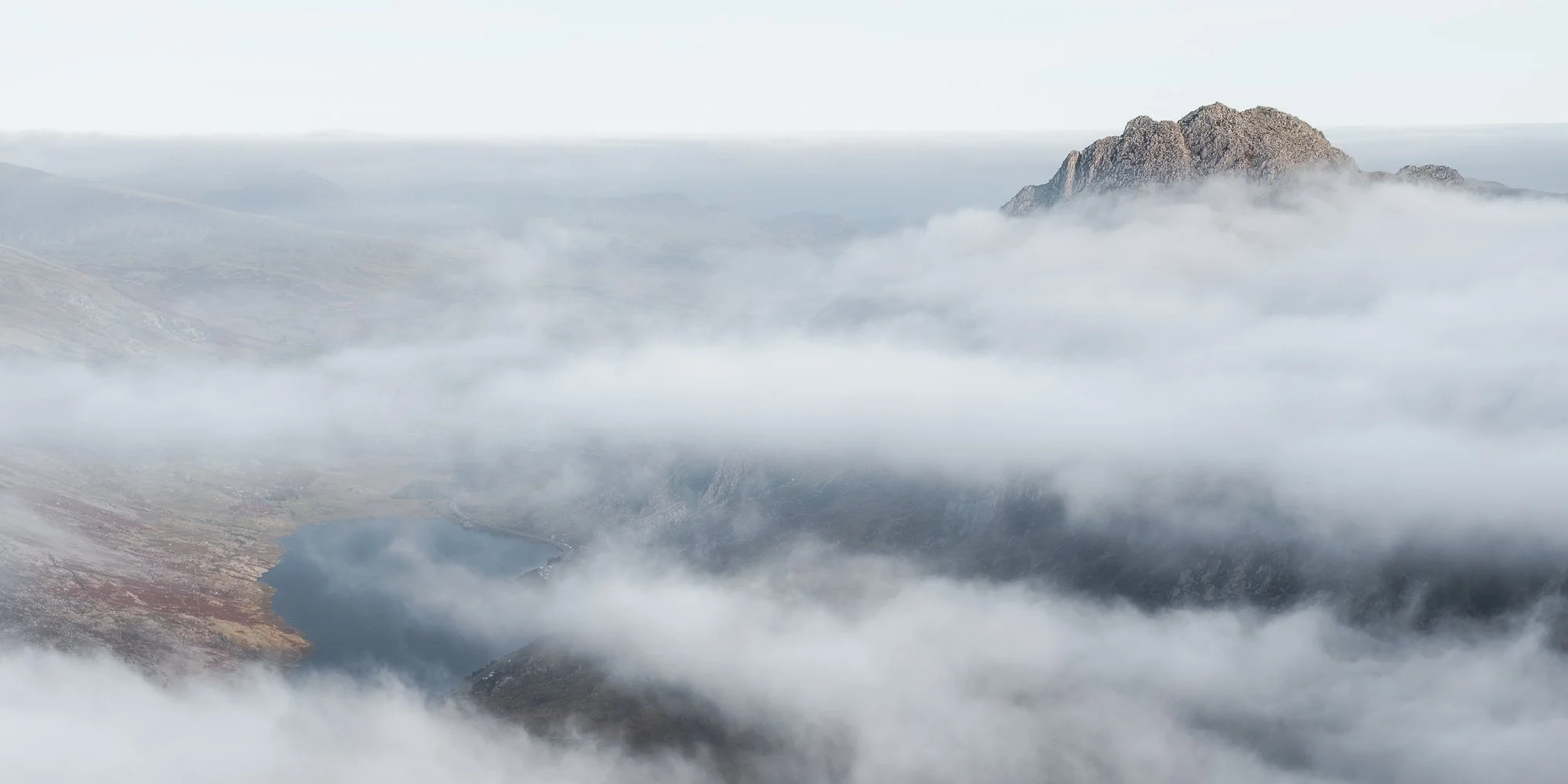 A photo of Tryfan's peak and the Ogwen Valley during a cloud inversion in Snowdonia taken by Trevor Sherwin