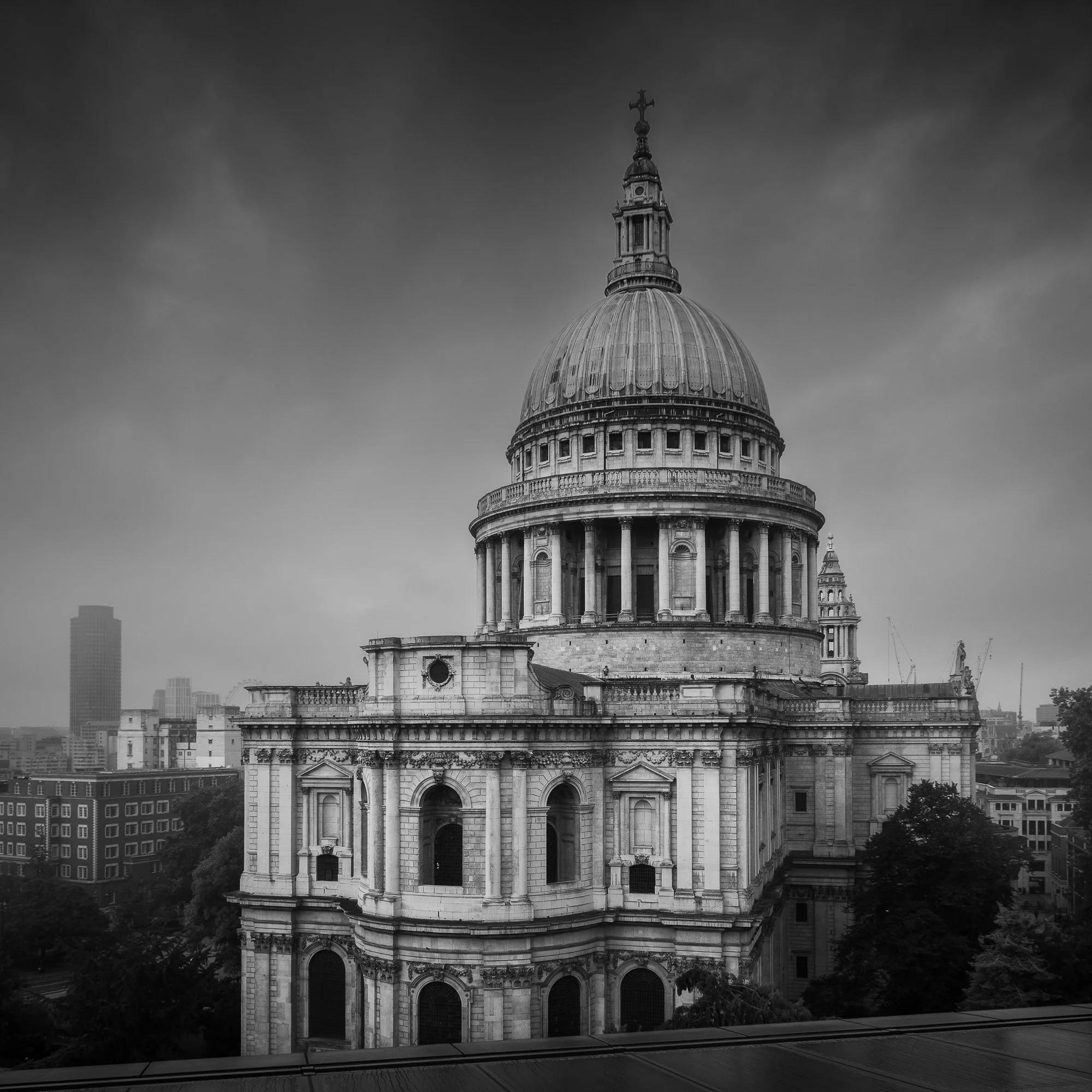 A close-up view of St Paul's Cathedral taken from One New Change in London by Trevor Sherwin