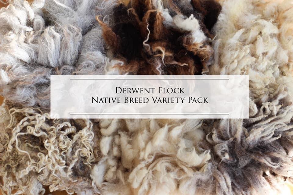Derwent Flock Native Breed Variety Packs

If you have ever fancied trying different breeds now is your chance - these packs contain raw fleece and have been taken from clean and well skirted fleeces. Packs are generously filled and should contain eno