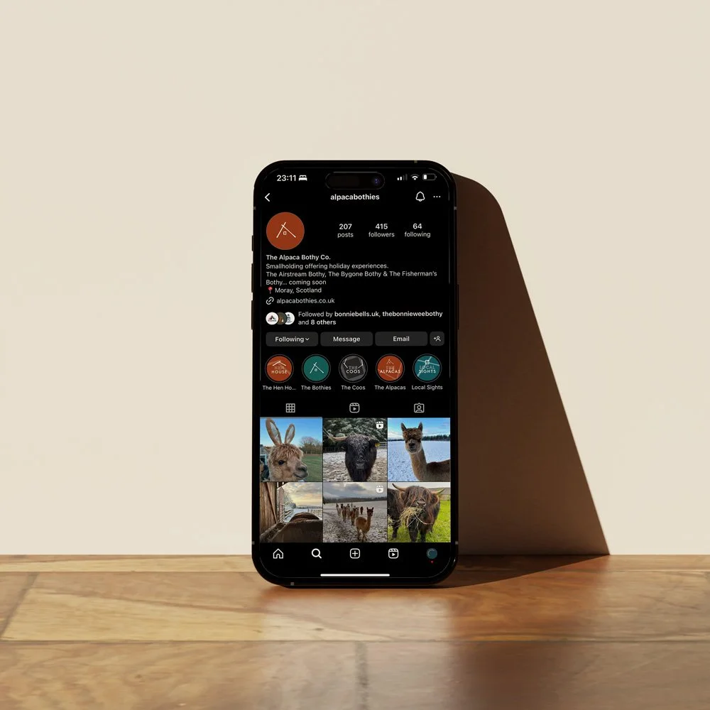 the alpaca bothy company social media asset design