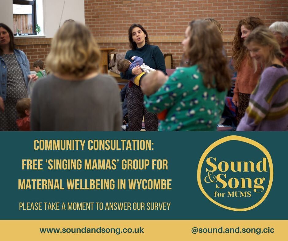 Hello, High Wycombe! 
Sound and Song CIC want to bring a FREE community support group for new mums to the Wycombe area. 
We need to survey local families to get their views, so we would be really grateful if you can complete our survey to support our