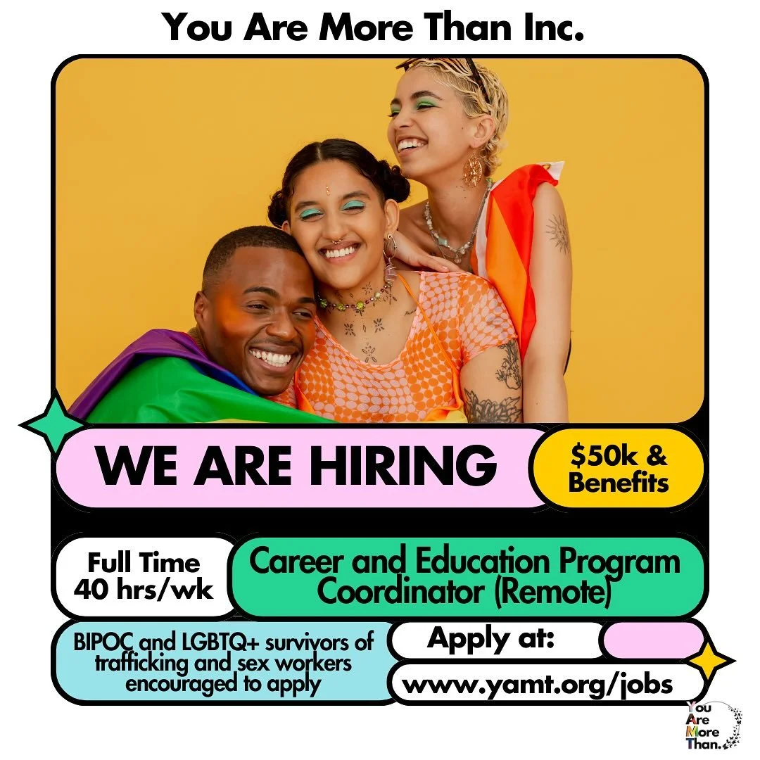 ✨ You Are More Than Inc. ✨
:
YAMT is hiring! We are looking to add a new member to our team to fill our Career and Education Development Program Coordinator role which will collaborate closely with our Director of Programming to support marginalized 