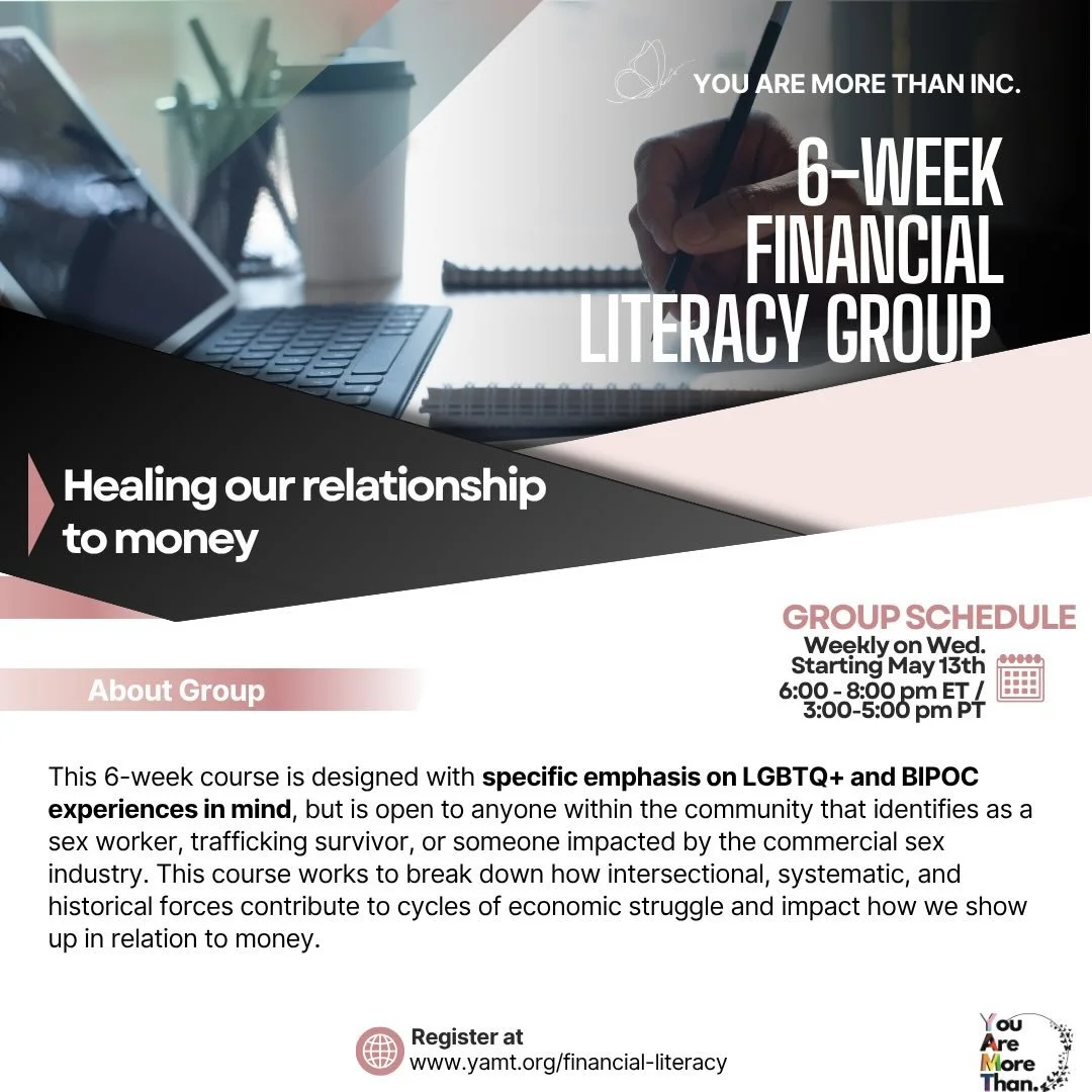 📈 YAMT&rsquo;s 6-Week Financial Literacy Group 📈

📈Join us for our 6-week long Financial Literacy Group starting on May 13th! Our CED Program Coordinator will guide the cohort along a robust curriculum designed to help transform the way we show up