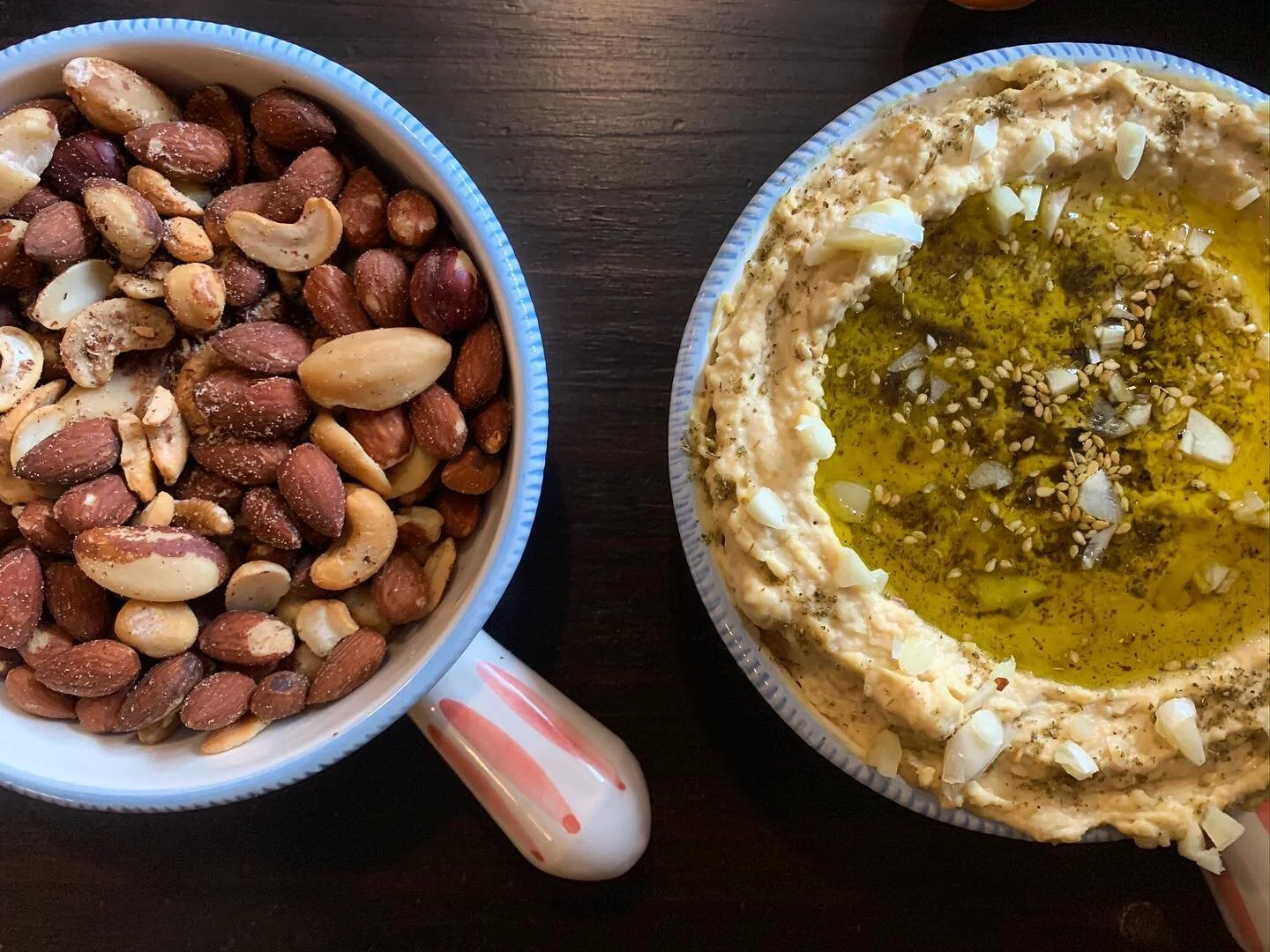 Can&rsquo;t have The Spread without some delicious spreads ! Homemade hummus with oil, garlic, and zaatar
