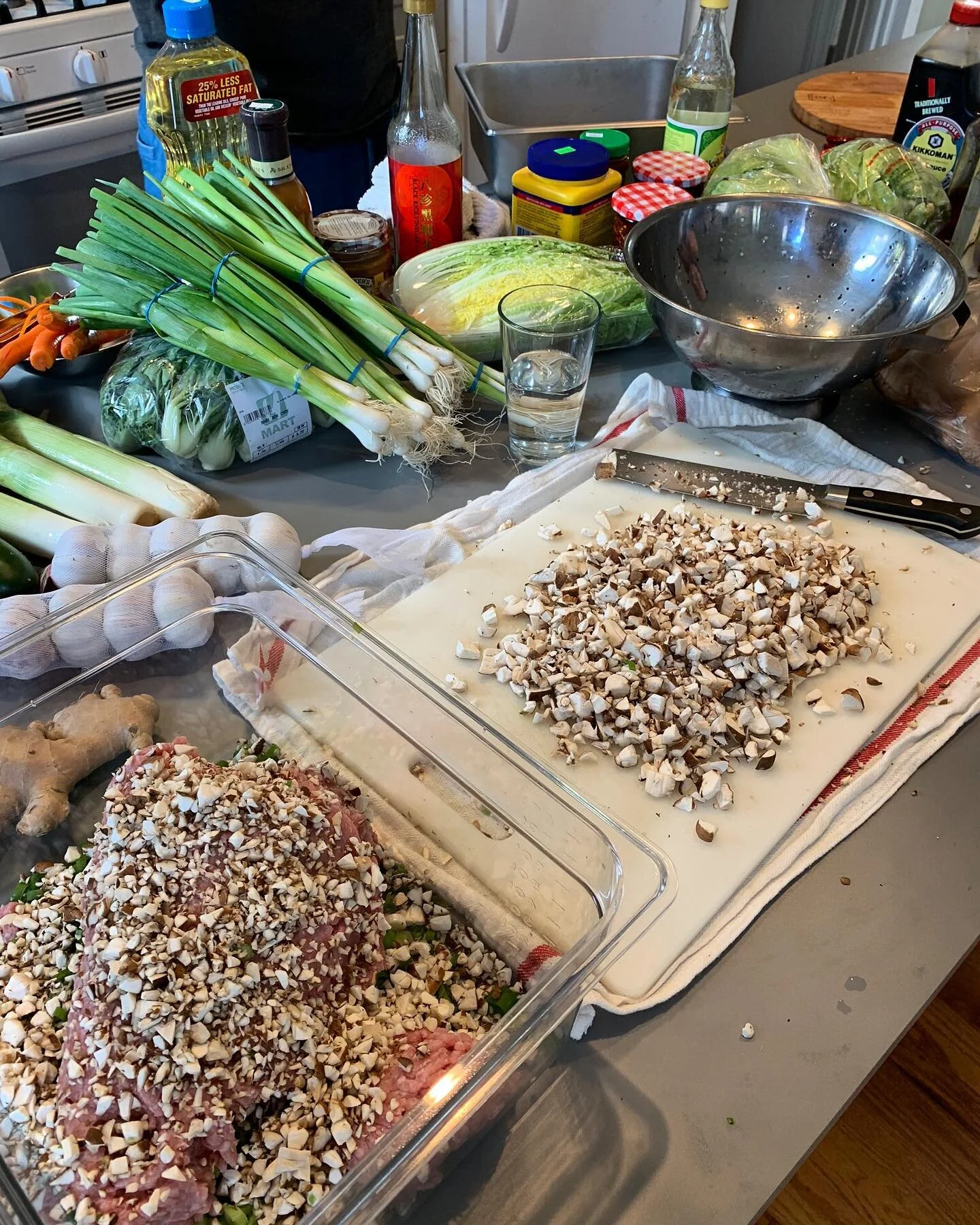 Shiitake mushrooms are a key ingredient in many dumpling fillings. We used nearly 40 (!!) spread among a few of the dishes we made for this Spread.