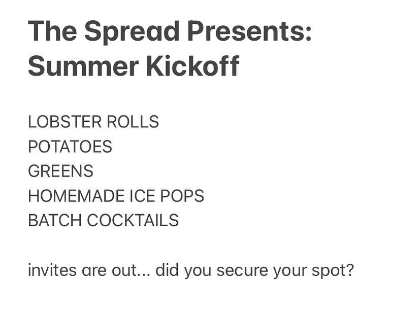 INVITES ARE OUT !! We are so excited to welcome the spread back with this delicious ROOFTOP meal ! 

Make sure to RSVP by June 1 to secure your spot. 

Didn&rsquo;t get an invite? Send us a DM. 
Want to bring guests? Send us a DM. 
Want to come but y
