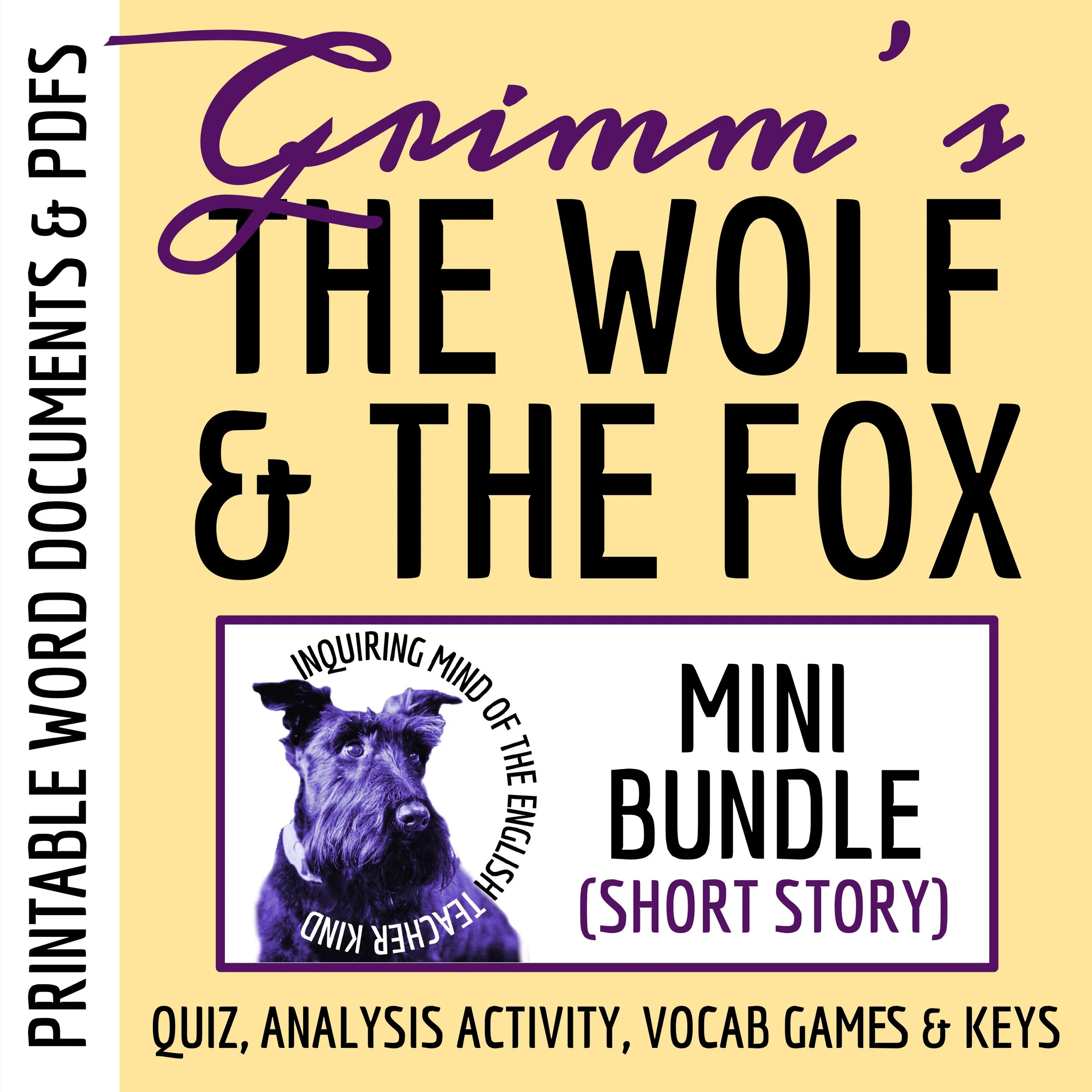 "The Wolf and the Fox" Quiz, Worksheets, and Vocabulary Games | Grimm's Fairy Tale Activities