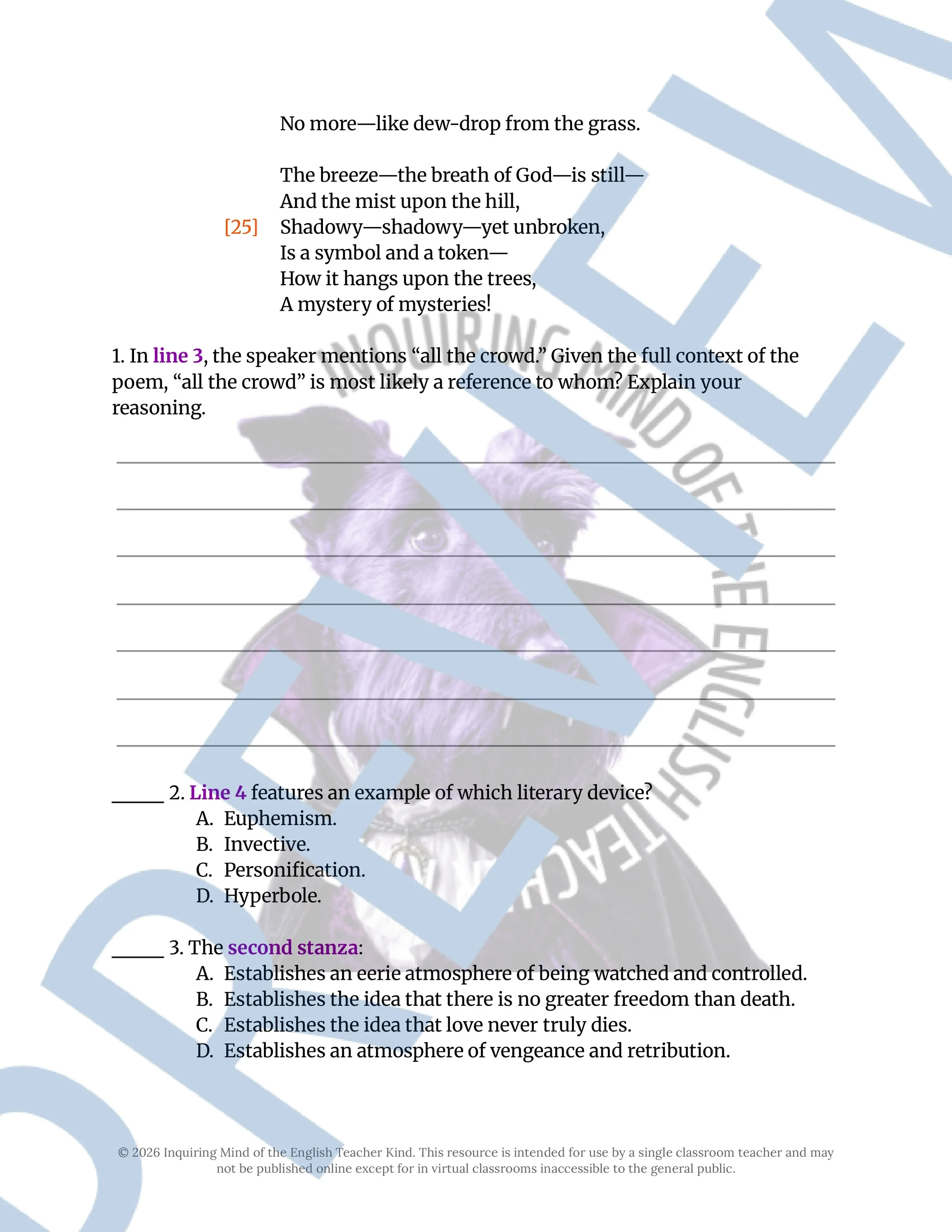 Spirits of the Dead by Edgar Allan Poe Poetry Analysis Worksheet (2).jpg