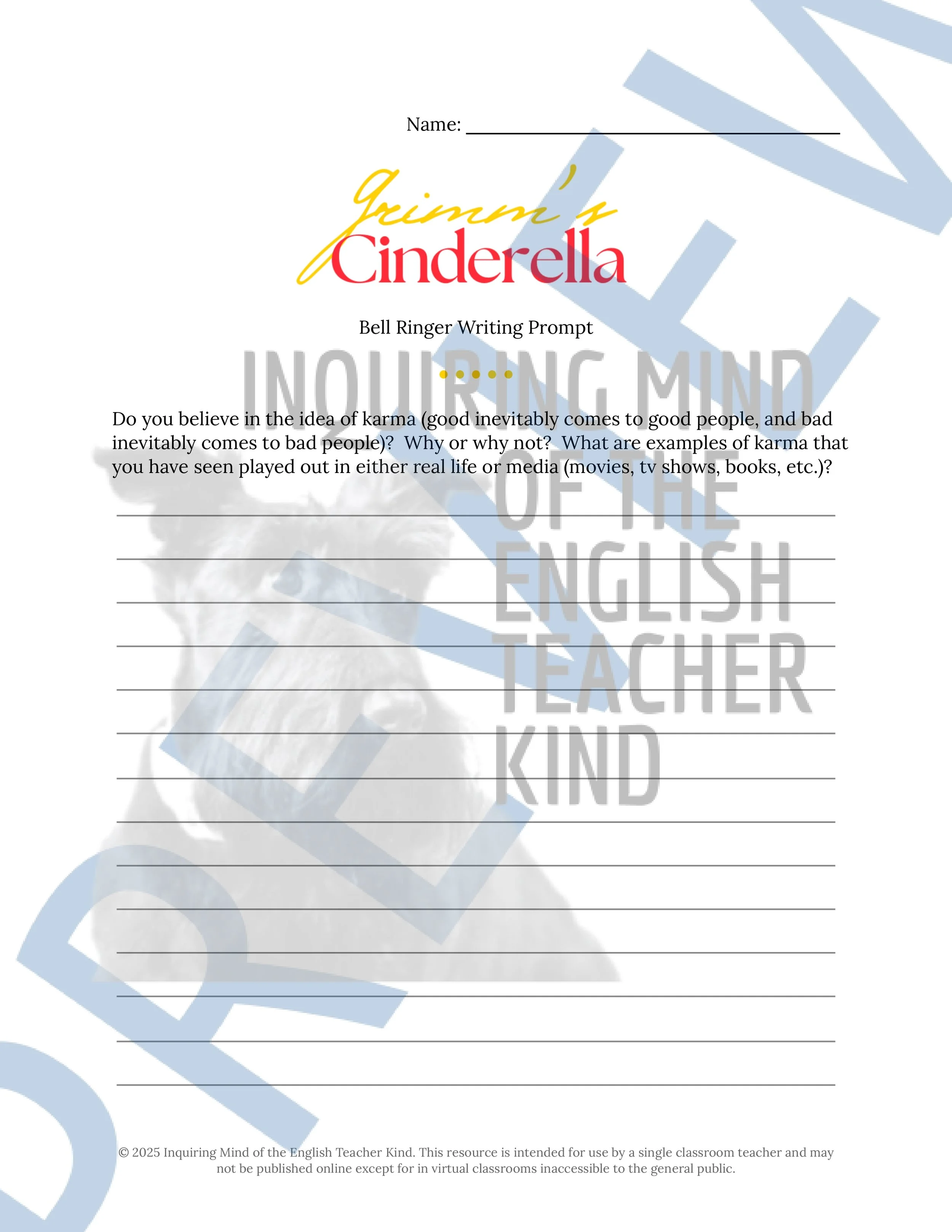 Cinderella Grimm's Fairy Tale Close Reading Analysis Worksheet from Inquiring Mind of the English Teacher Kind (5).jpg