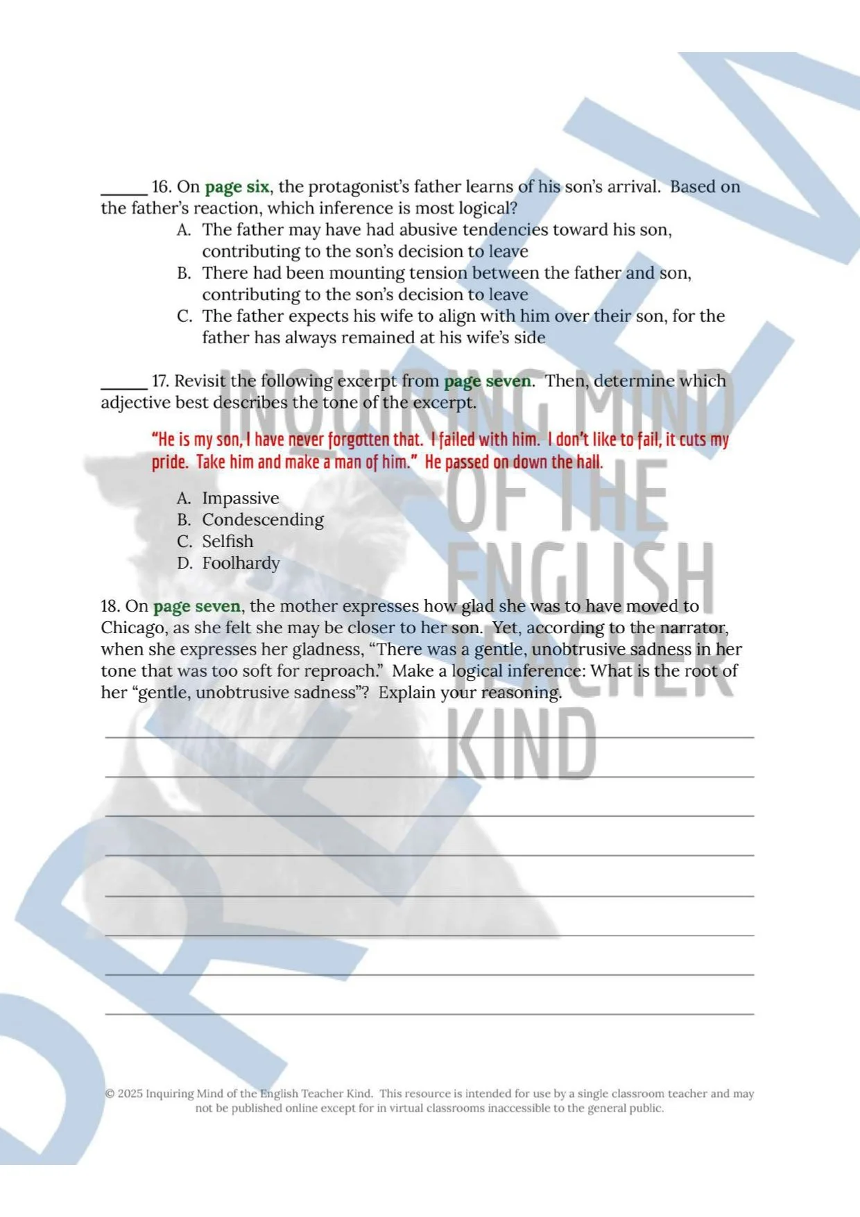 The Burglar's Christmas Quiz, Analysis Worksheet, and Vocabulary Activities from Inquiring Mind of the English Teacher Kind