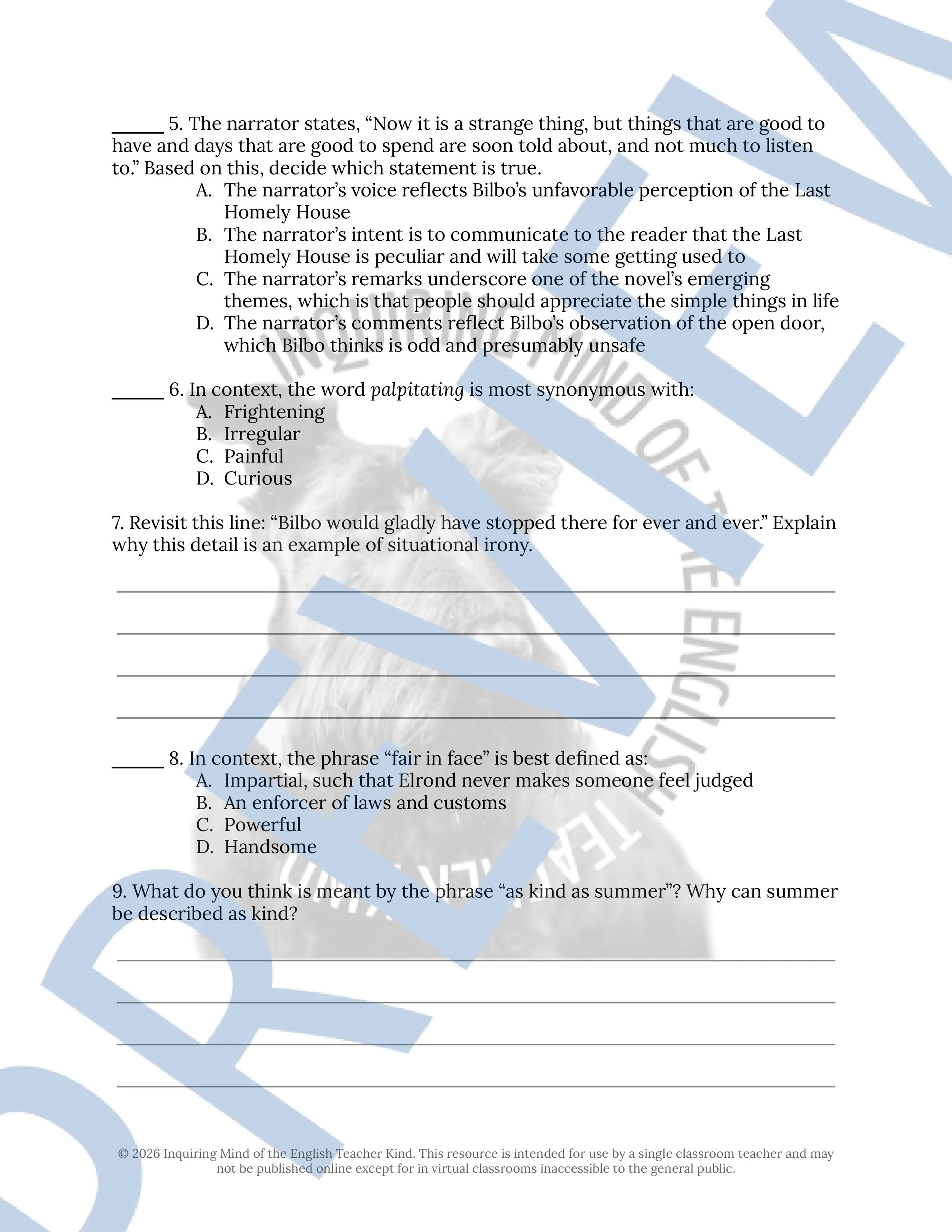 The Hobbit Chapter 3 Close Reading Analysis Worksheet (3).jpg