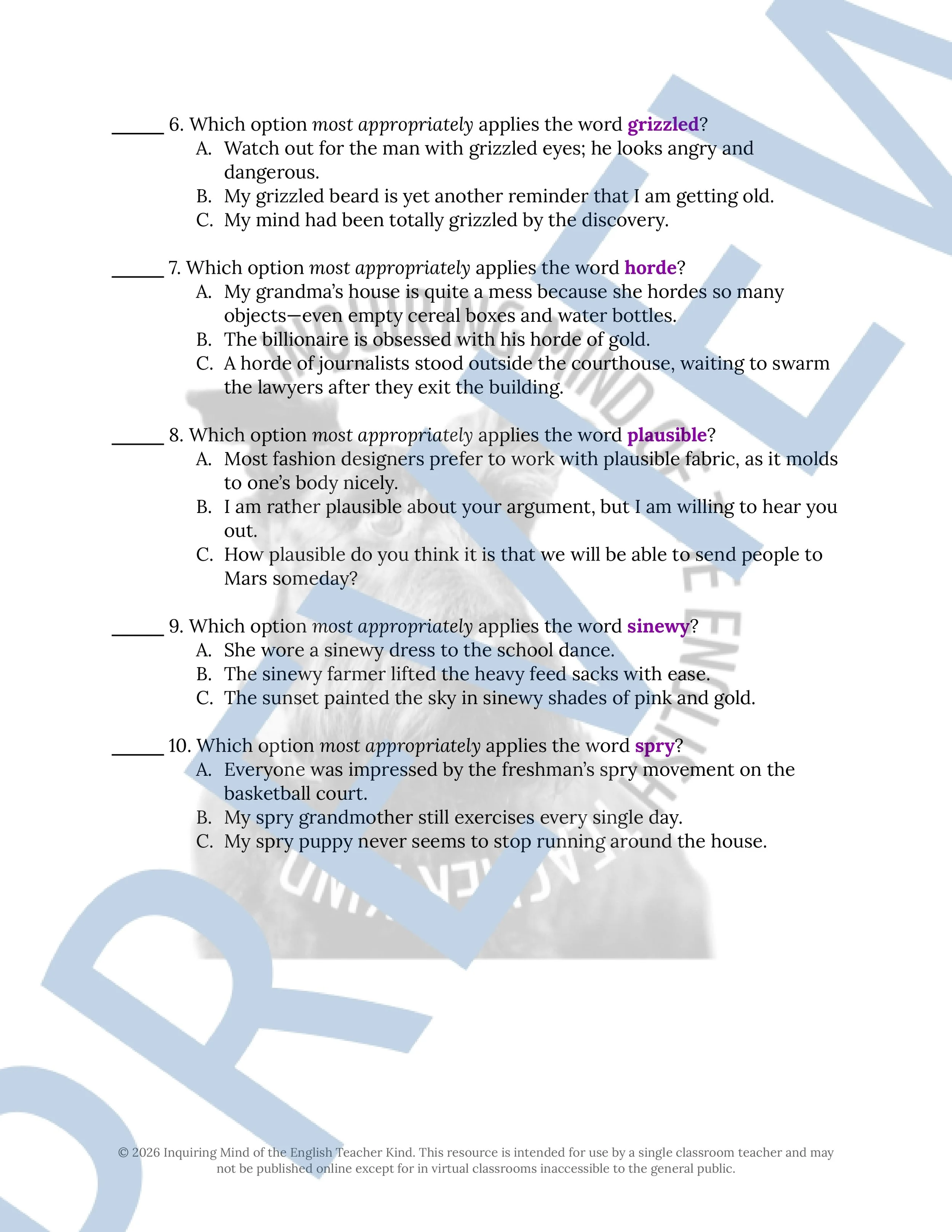 The Dreadful Rabbits by Manly Wade Wellman Vocabulary Activities for High School English Language Arts - Supernatural Fantasy Literature Resources (2).jpg