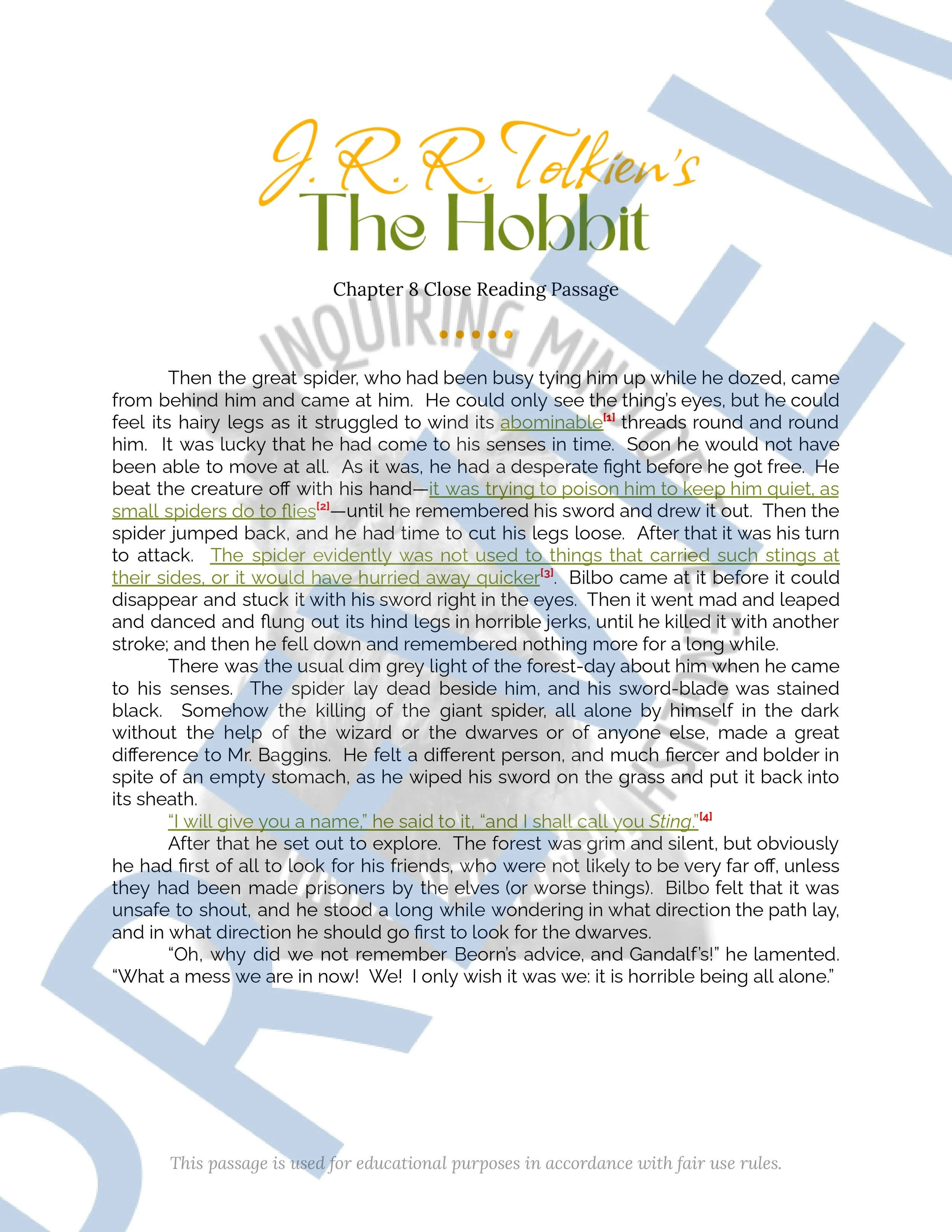 The Hobbit Chapter 8 Close Reading Analysis Worksheet (3).jpg