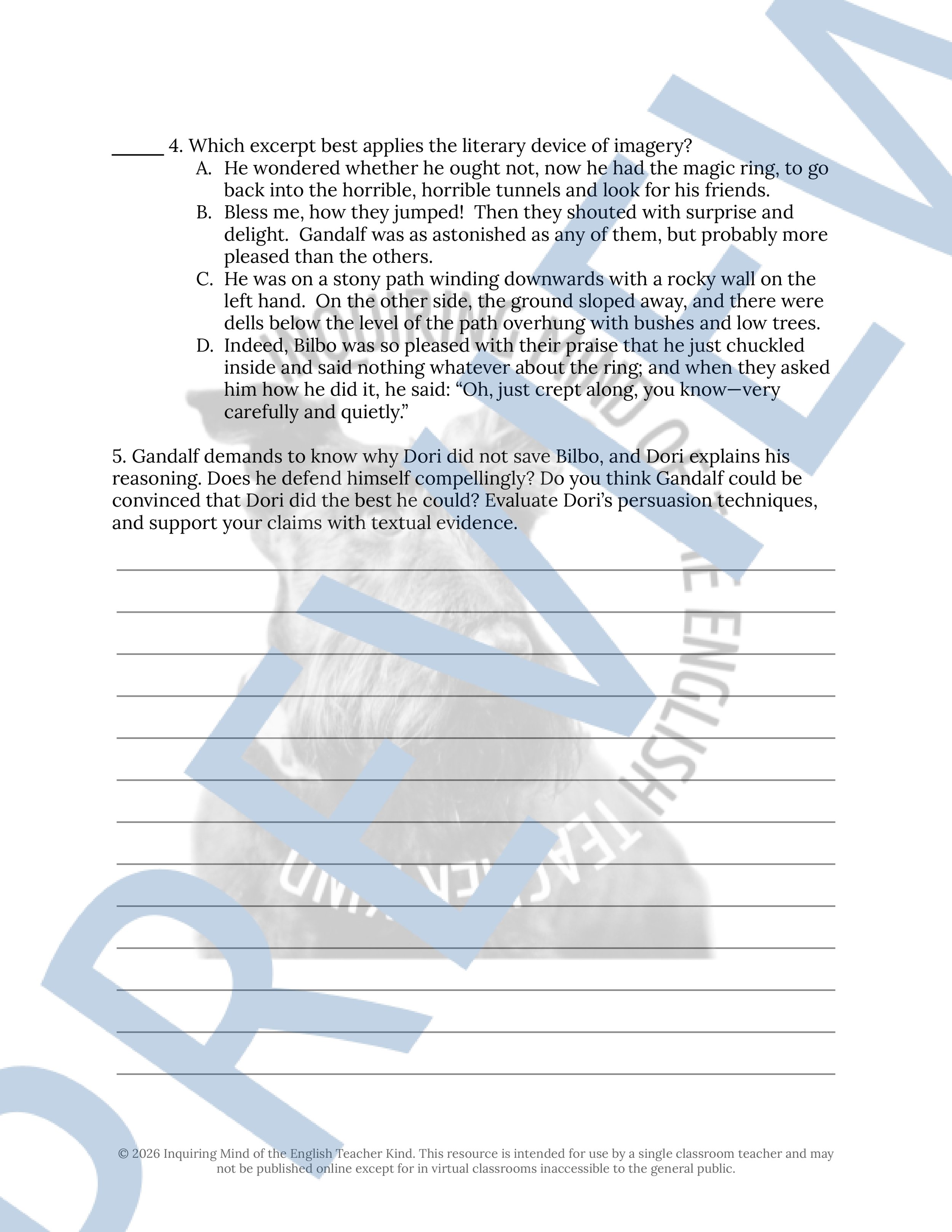 The Hobbit Chapter 6 Close Reading Analysis Worksheet (2).jpg