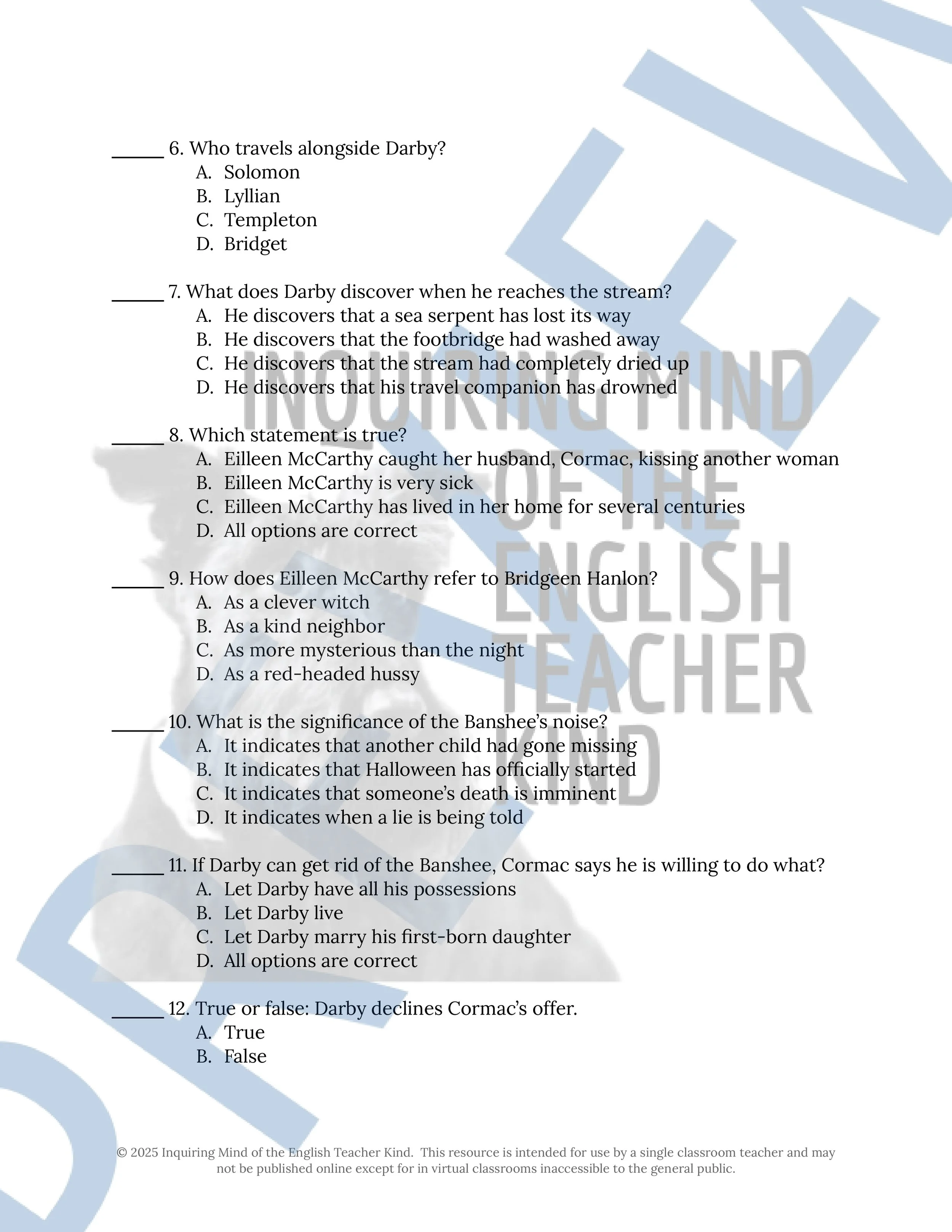 13 Halloween Short Stories for High School Reading Comprehension Quizzes and Answer Keys from Inquiring Mind of the English Teacher Kind